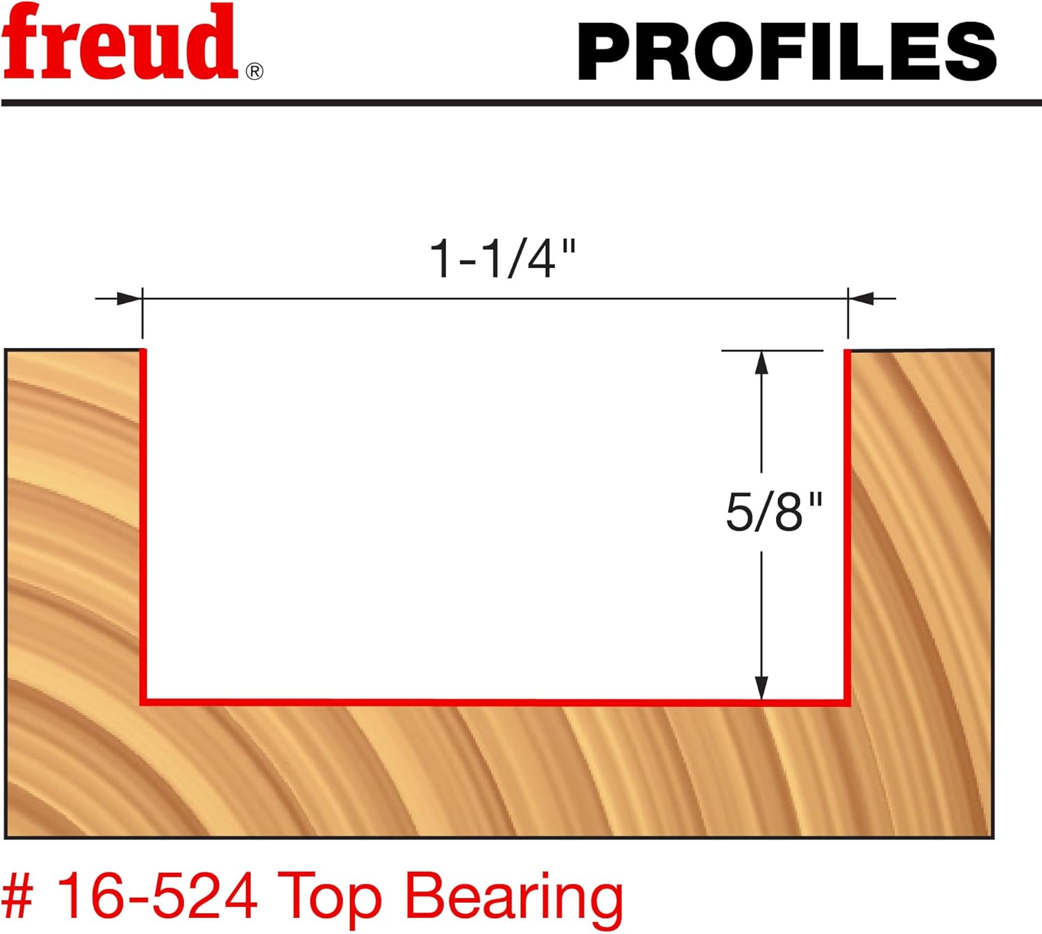 Freud 16-524: 1-1/4" (dia.) Mortising Bit with 1/2" shank, 5/8" carbide height