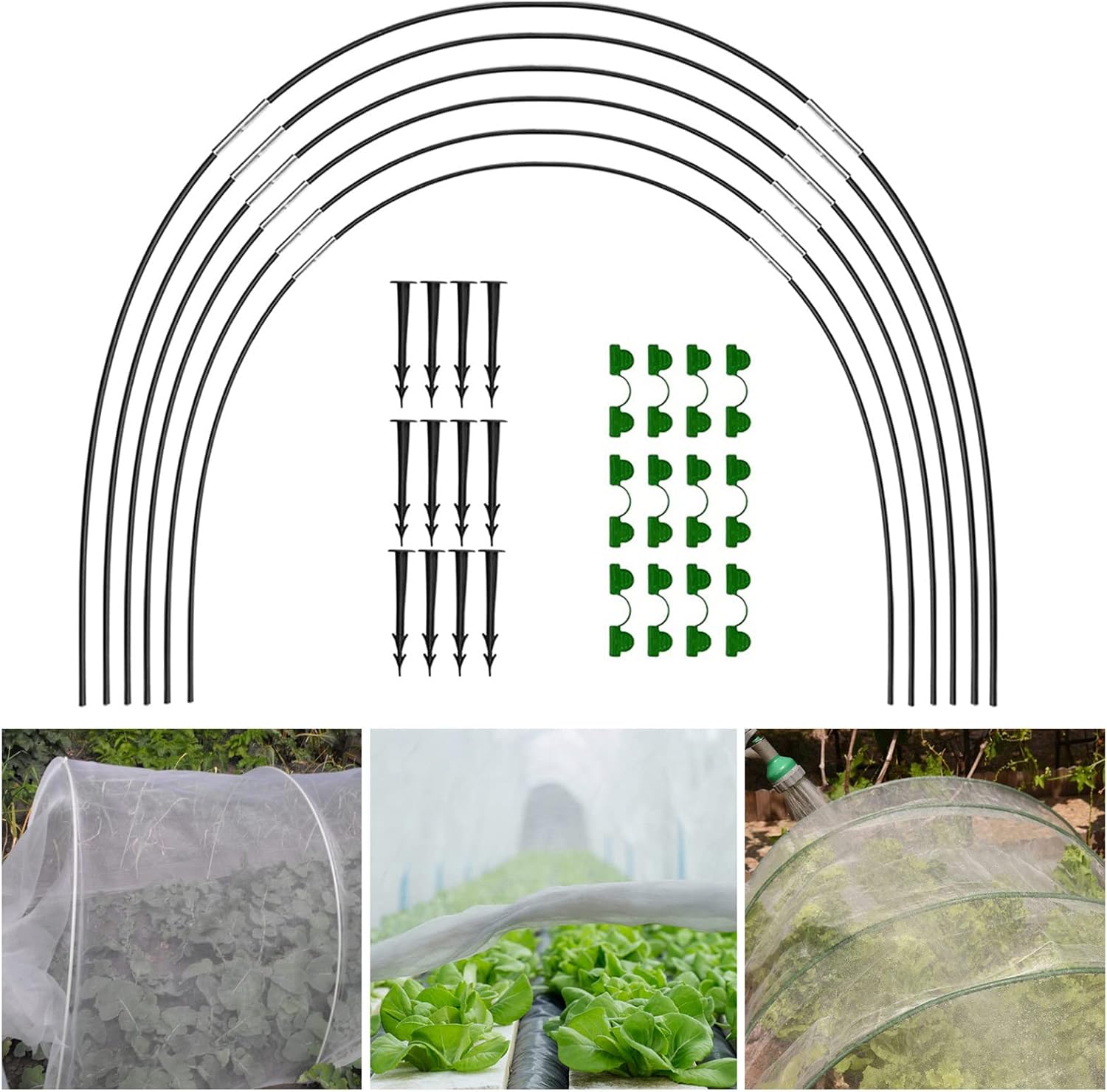 CUSIKAUA Greenhouse Hoops, Garden Hoops for Row Cover, Greenhouse Frame