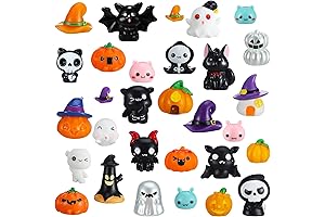 Chunful 30 Pcs Mini Halloween Figures Garden Set for Party Decoration