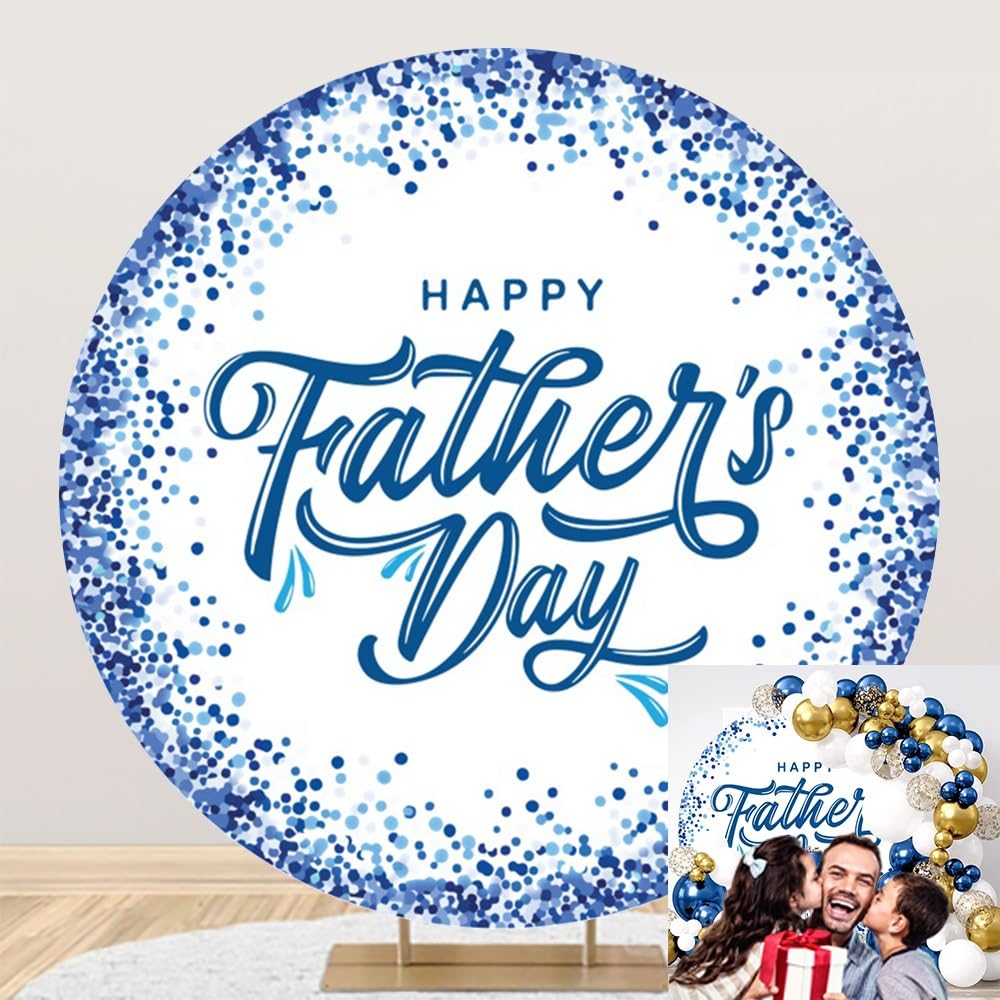 LOONELO Happy Father's Day Sign Set - 10pcs Blue & Silver Cardboard Cutouts For Door & Photo Backdrop - View #5