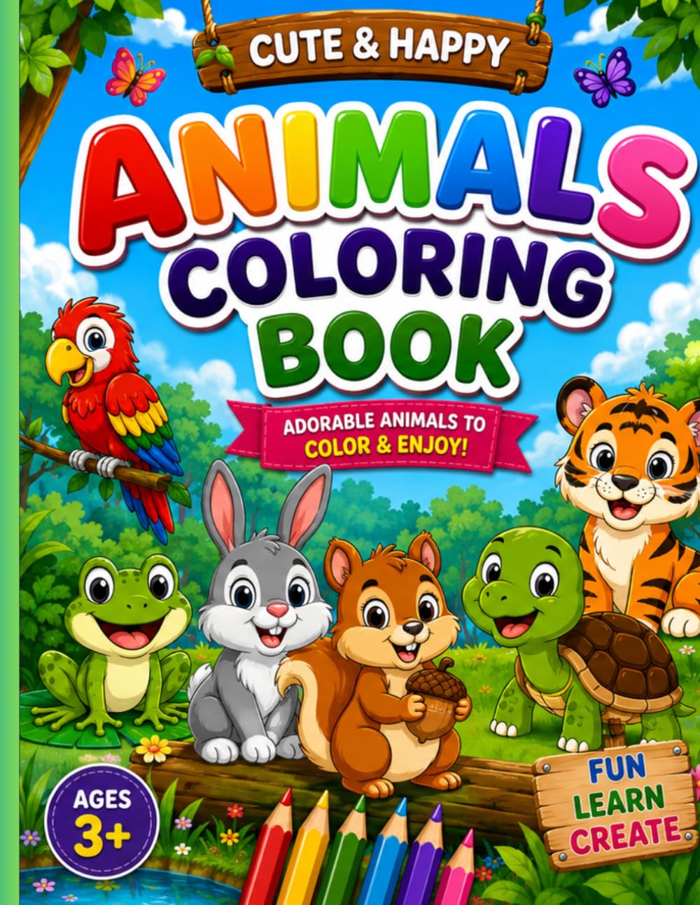 Animals Coloring Book: Adorable Animals to Color & Enjoy!