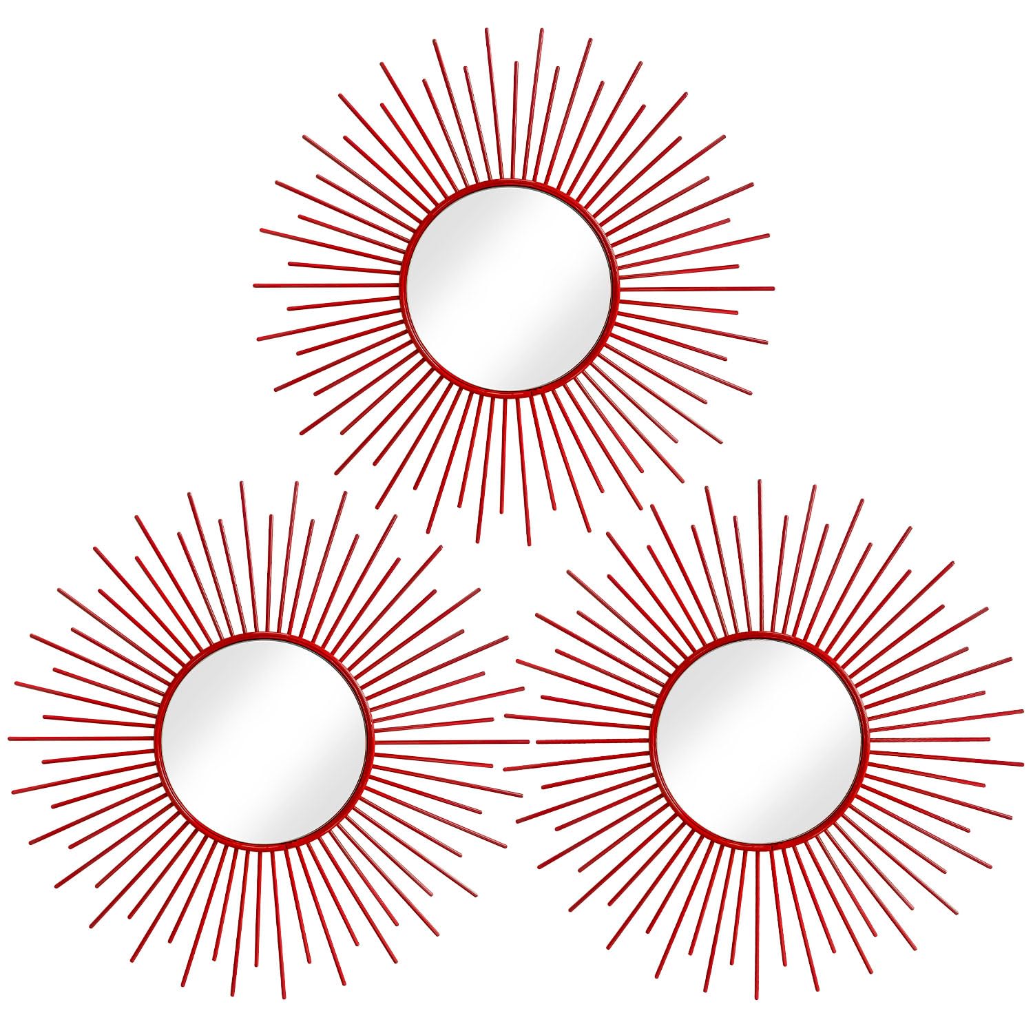 Photo 1 of Uaussi 3 Pack Metal Sunburst Wall Mirrors