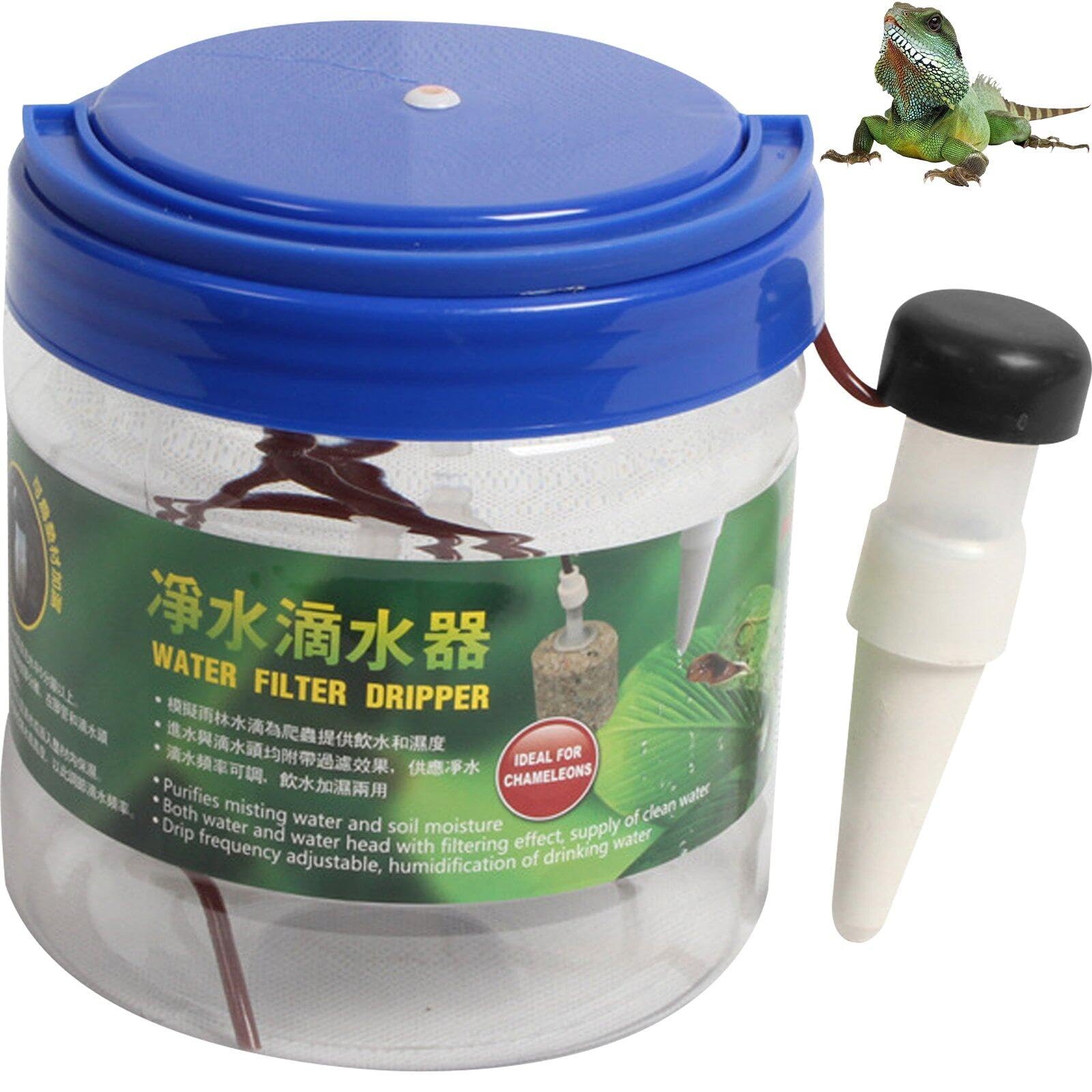 Sanfly Reptile Water Dripper Reptile Watering Dripper 1300ml Reptile Drinking Feeder for Geckos Lizards Chameleons Reptile Humidifier