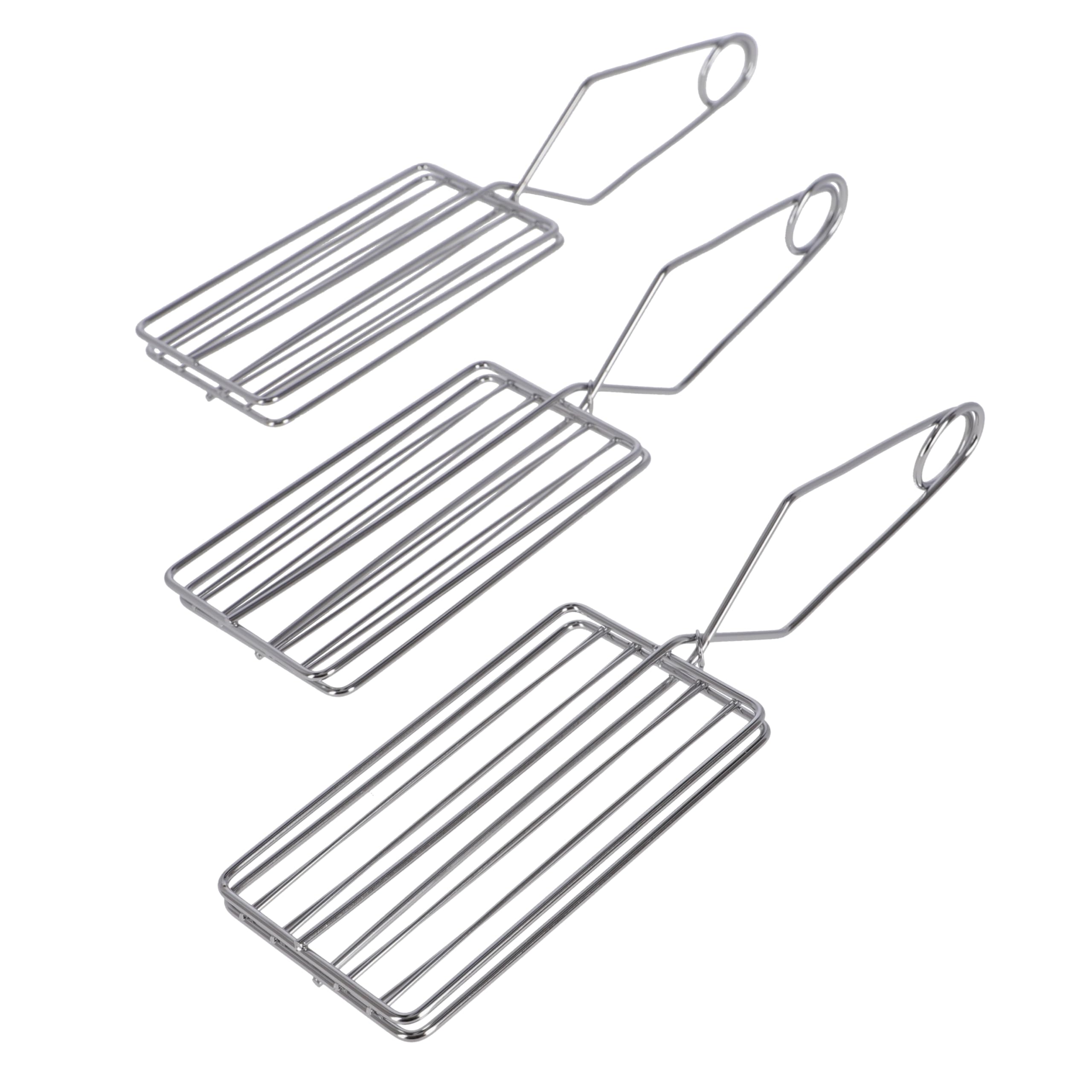 XGRILL | Pinza per Toast 18x10 cm in Acciaio cromato con Manico Ergonomico | Pinza Tostapane per Toast e Snack | Uso Domestico e Professionale | Made in Italy