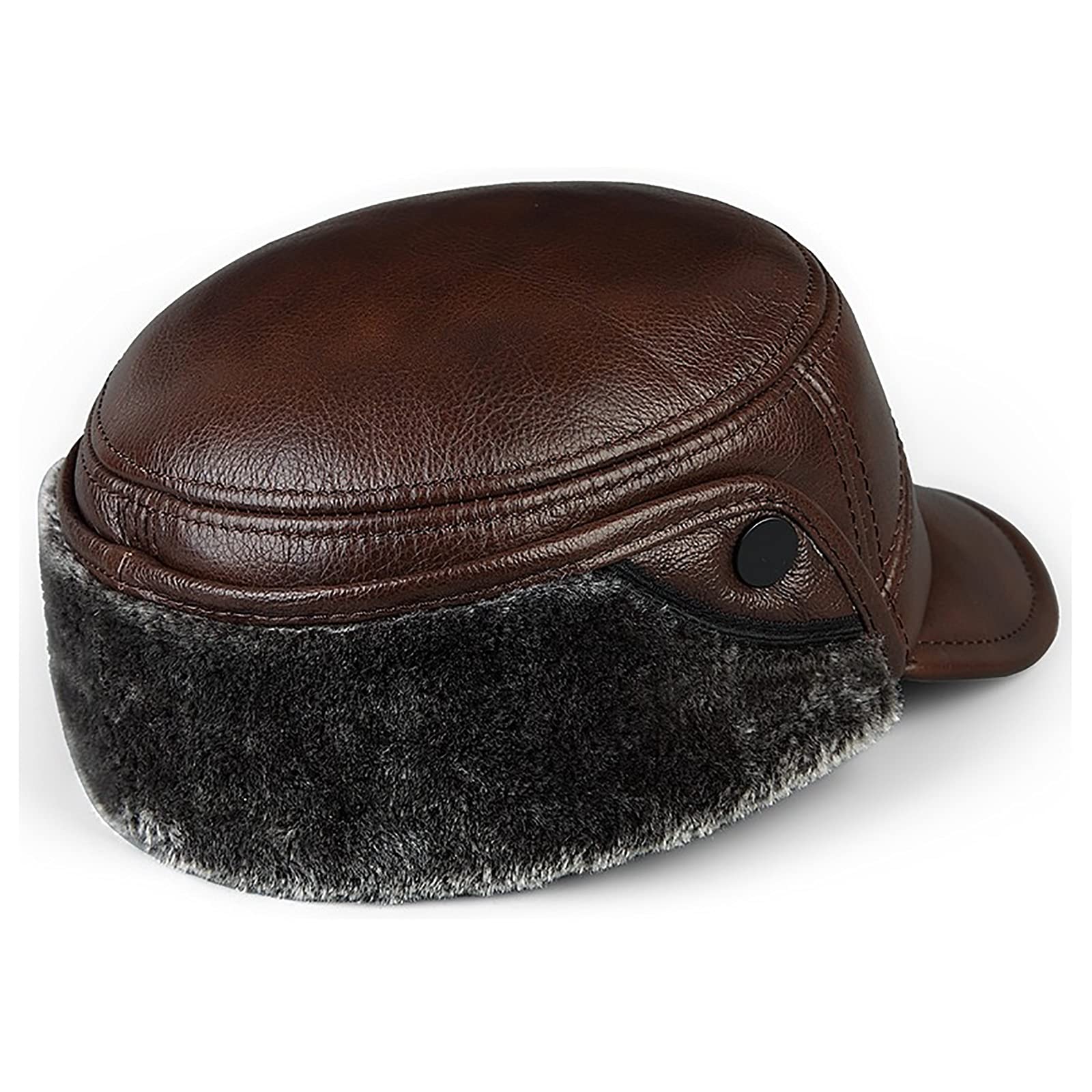 G&F Hombres Gorros Aviador Sombreros Trooper Trapper Sombrero Plano con Orejera Invierno para Personas Mediana Edad y Ancianos