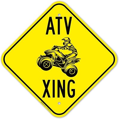 ATV Crossing Sign, 12x12 Inches, Rust Free .040 Aluminum, Fade Resistant, Made in USA by Sigo Signs