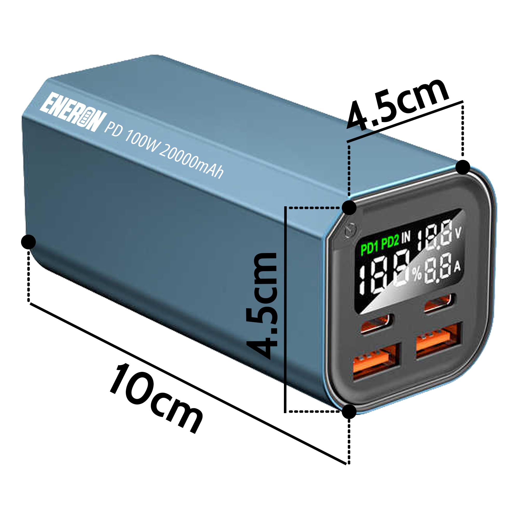 Powerbank ENERON 100 W 20 000 mAh szybka ładowarka 2 x USB-C / 2 x USB-A akumulator przenośny