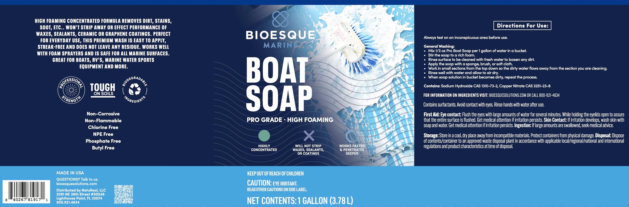Bioesque Marine Pro Boat Soap, 1 Gallon (Pack of 1)