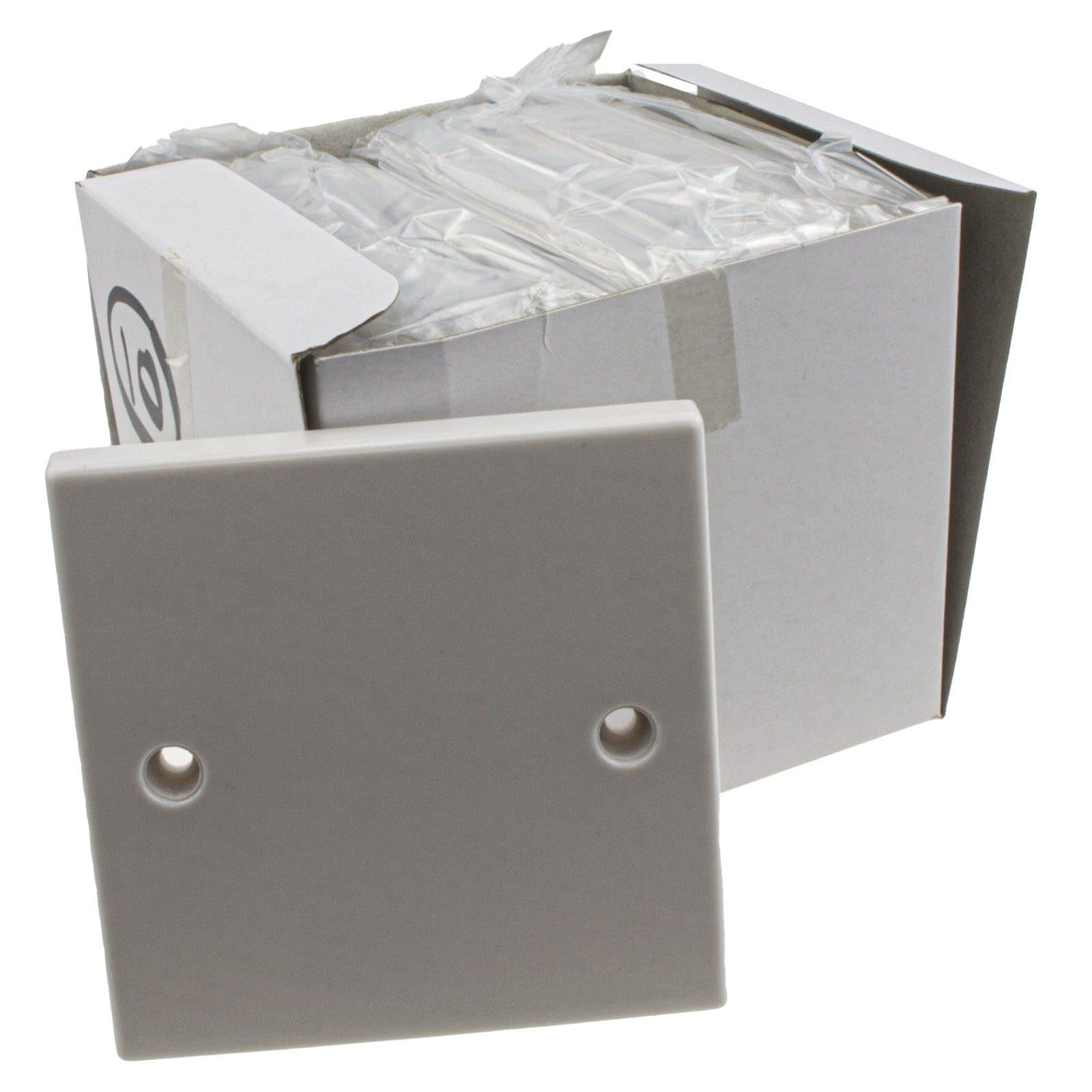 kenable 1 Gang Blanking Plate for Single Gang Back Box White Finish 86mm x 86mm with Screws 10 Pack