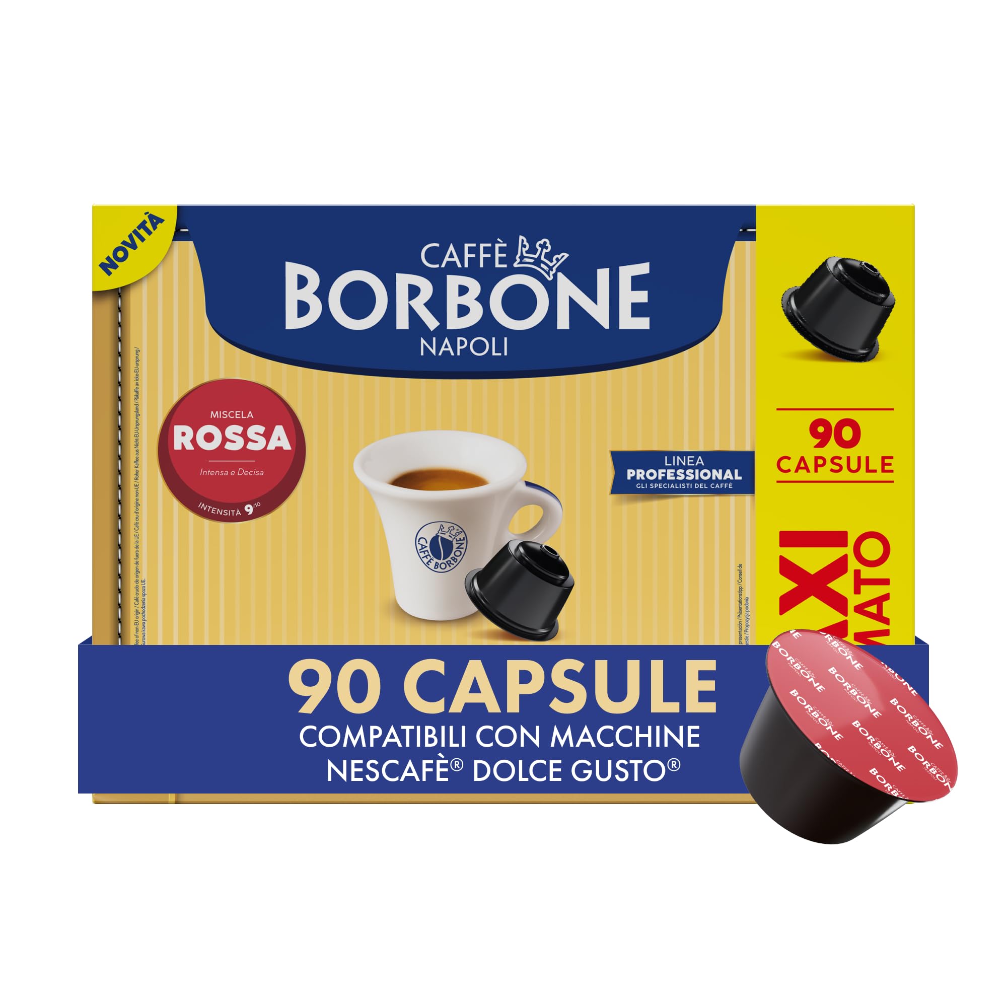 Caffè Borbone Miscela Rossa - 90 capsule - Compatibili con le Macchine a marchio Nescafè®* Dolce Gusto®*