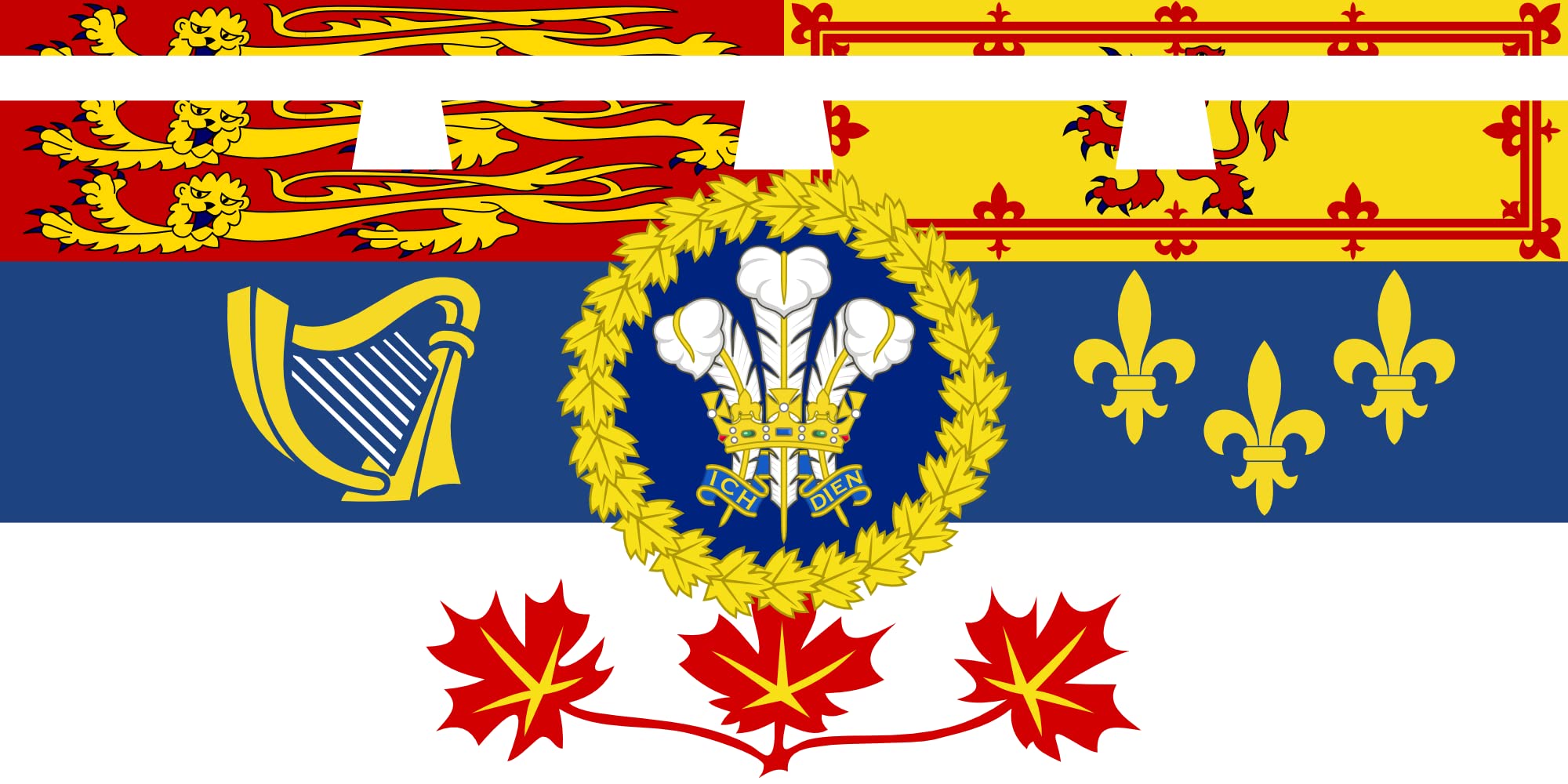 Drapeau Prince de Galles pour commémoration historique et exposition culturelle grand format