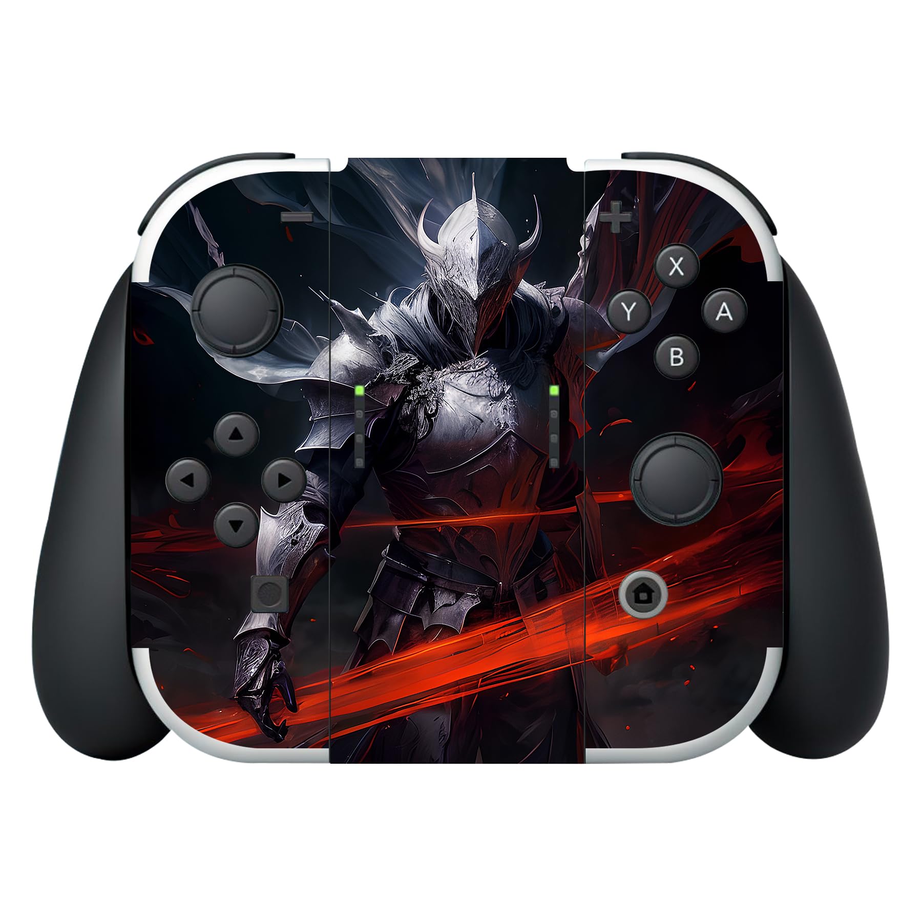 PlayVital Skin Sticker für Nintendo Switch OLED Modell,Aufkleber Sticker Decal Folie Abziehbild Faceplates Klebefolie für Switch OLED Konsole&Joy Con&Dock&Grip(Silberner Ritter)