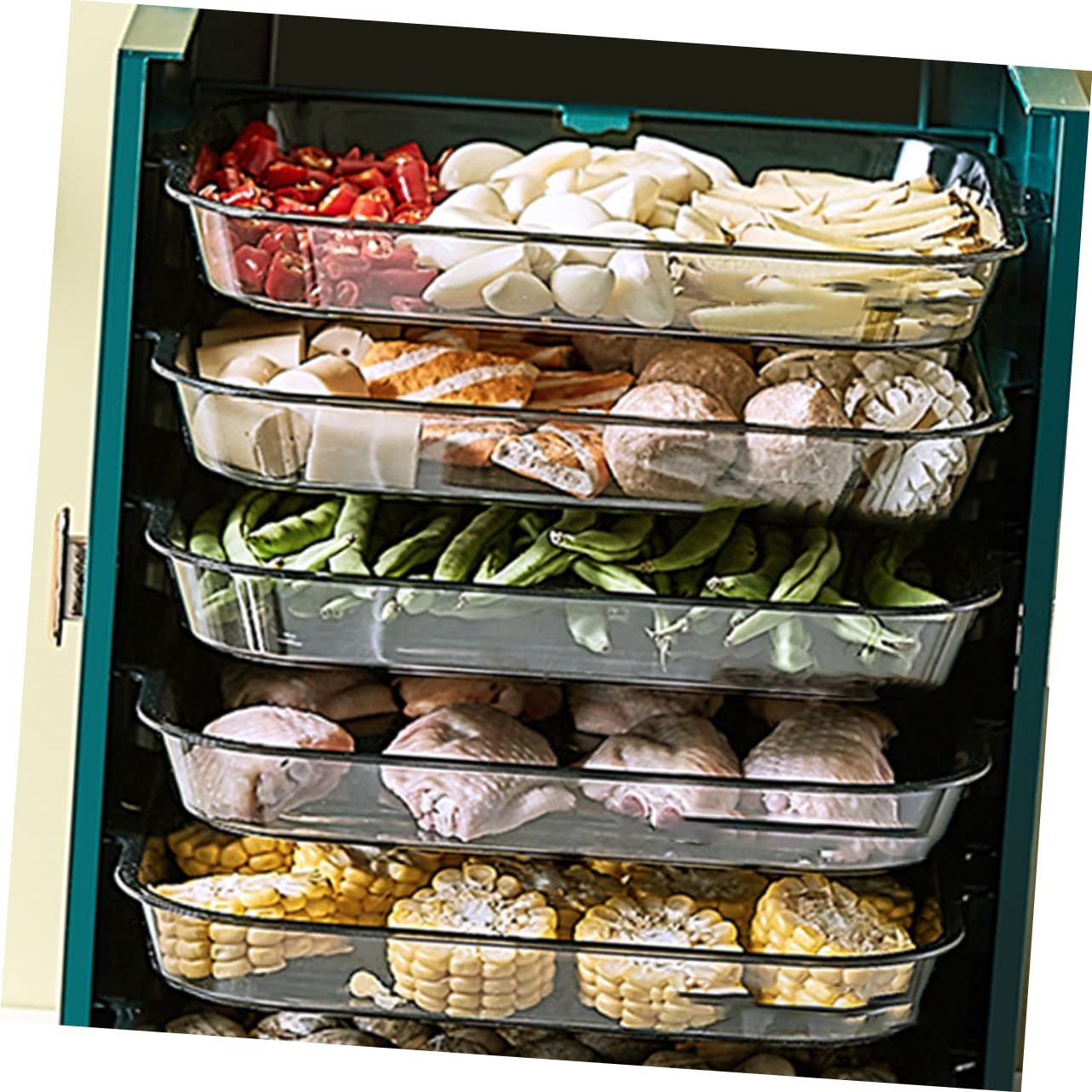 OFFSCH 1Set Multi Layer Food Preparation Rack Kitchen Storage Shelf Wall Mounted Dish Tray Organizer Space Saving Design Safe Material for Food for Cooking