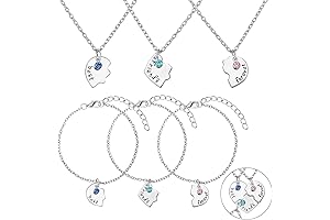 6 Pcs Best Friends Forever and Ever BFF Necklaces and Bracelet Printed...