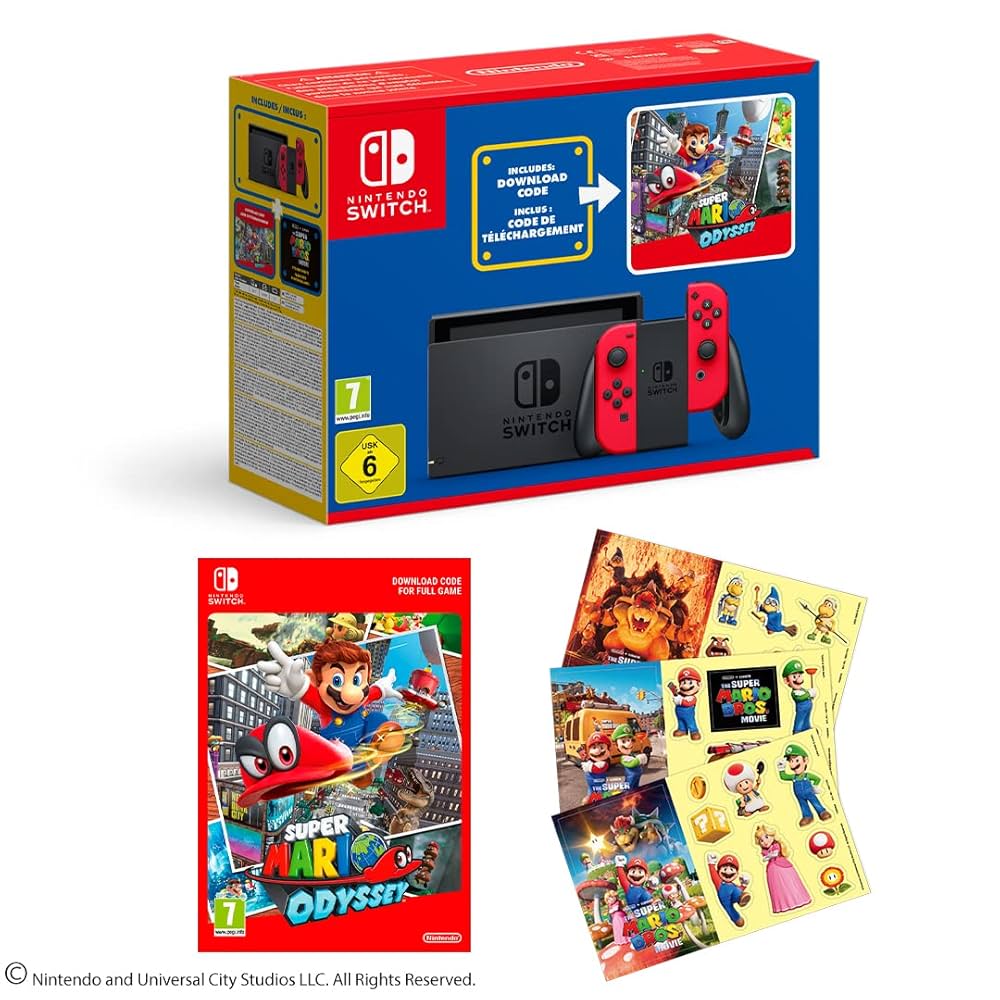 Console Nintendo Switch avec une paire de Joy-Con rouges + 1