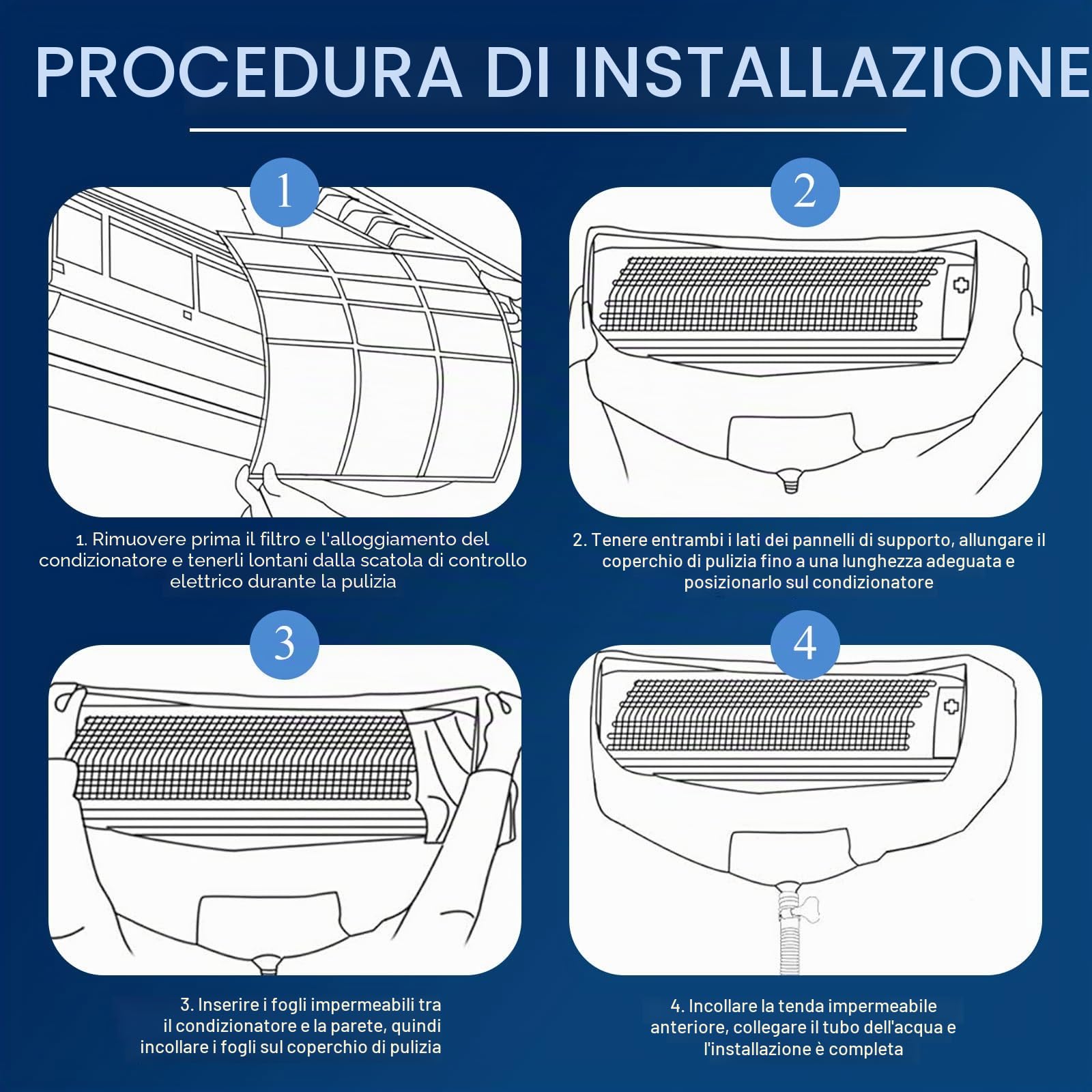 Copertura di Pulizia per Condizionatore D'aria,Sacchetto di Pulizia aria condizionata,A parete Kit di Copertura per la Pulizia del Condizionatore D'aria con Tubo Dell'acqua Tubo