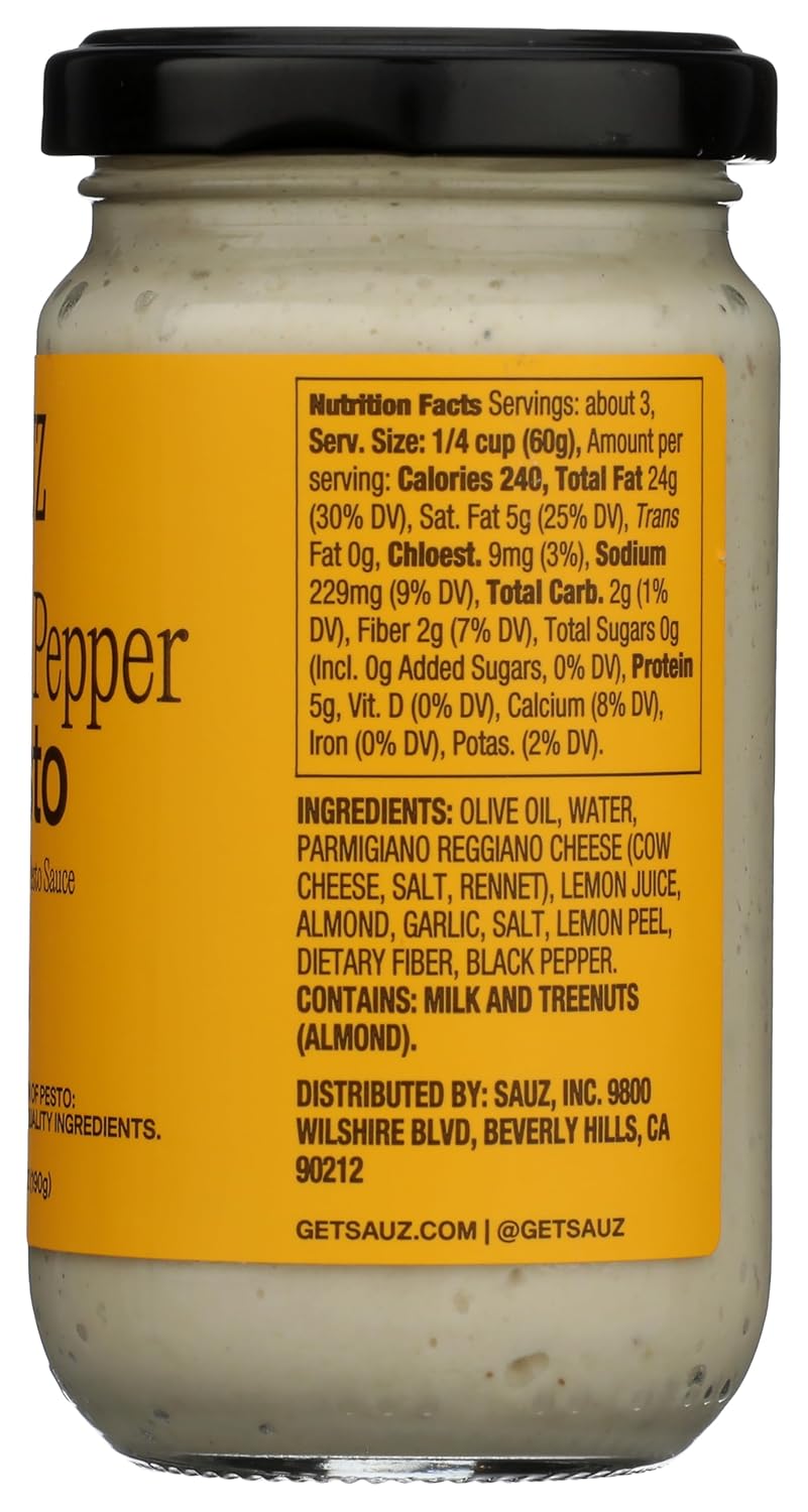 Sauz, Lemon Pepper Pesto, 6.7 Ounce