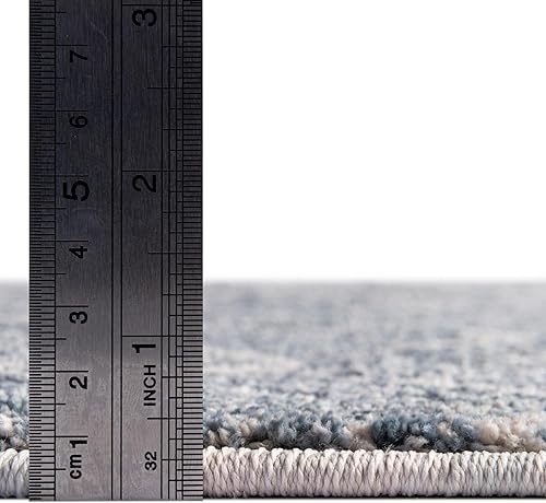 Miniatura 5 de Unique Loom Eco Trellis Collection - Alfombra de área - Osage (rectangular 4 pies 0 pulgadas x 6 pies 0 pulgadas, azul puerto  marfil)