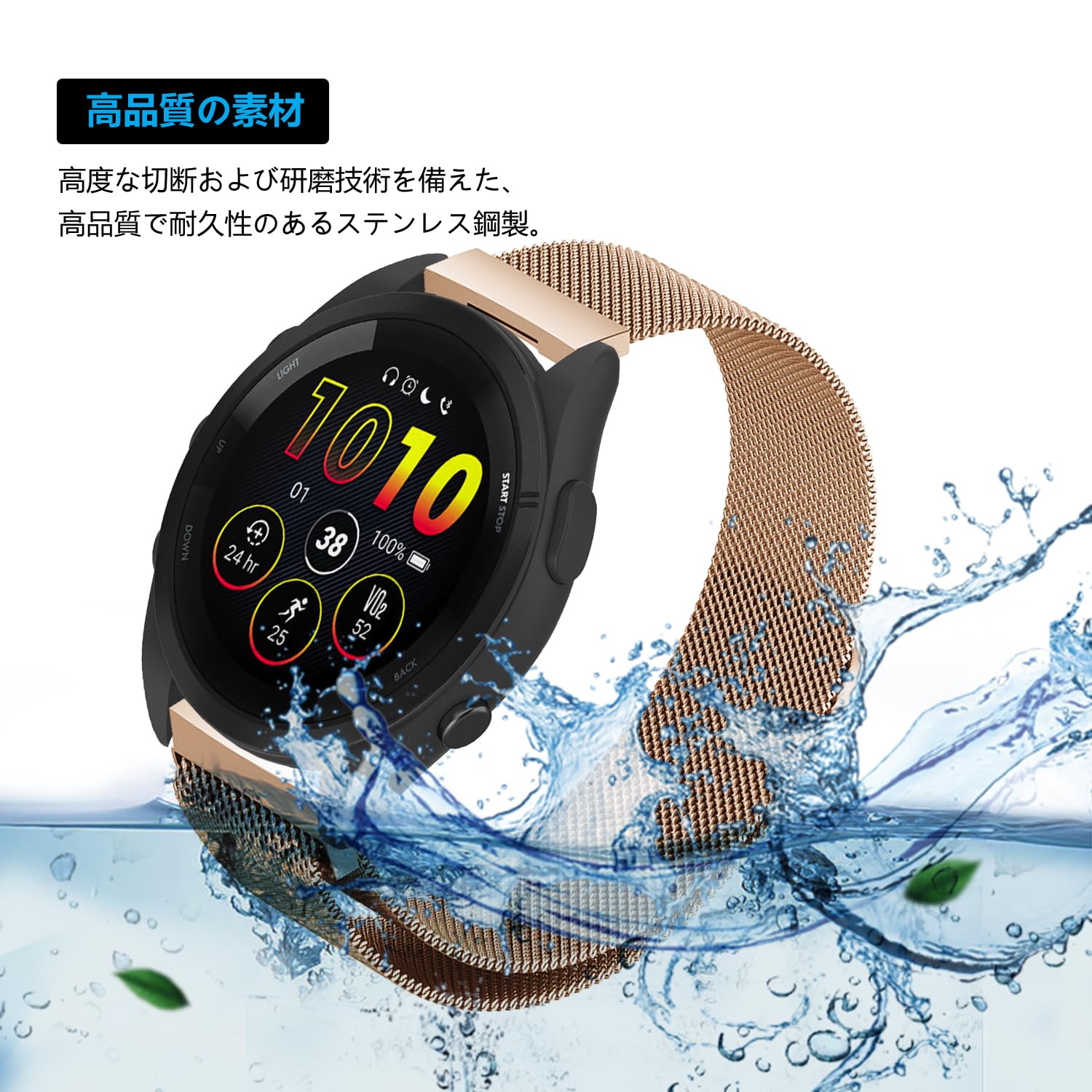 開封・試着のみ】GARMIN vivoactive5 黒 ミラネーゼバンド付き 開封・試着のみ】GARMIN vivoactive5 黒 ミラネーゼバンド付き