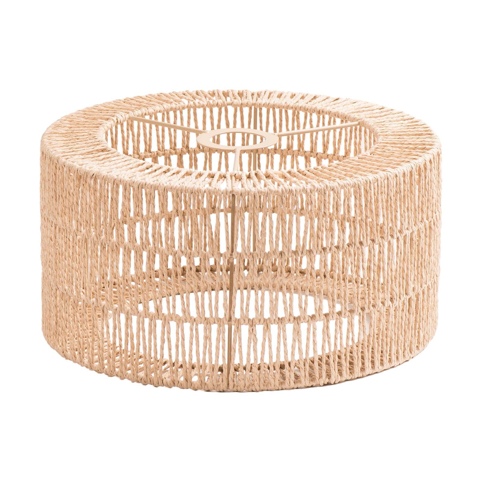 Colcolo Paper Rope Lampshade Boho Lampshade Boho Pendant Lamp Shade Handwoven Lamp Shade for Kitchen Island Teahouse Dining Room Cafe - Large — image 1