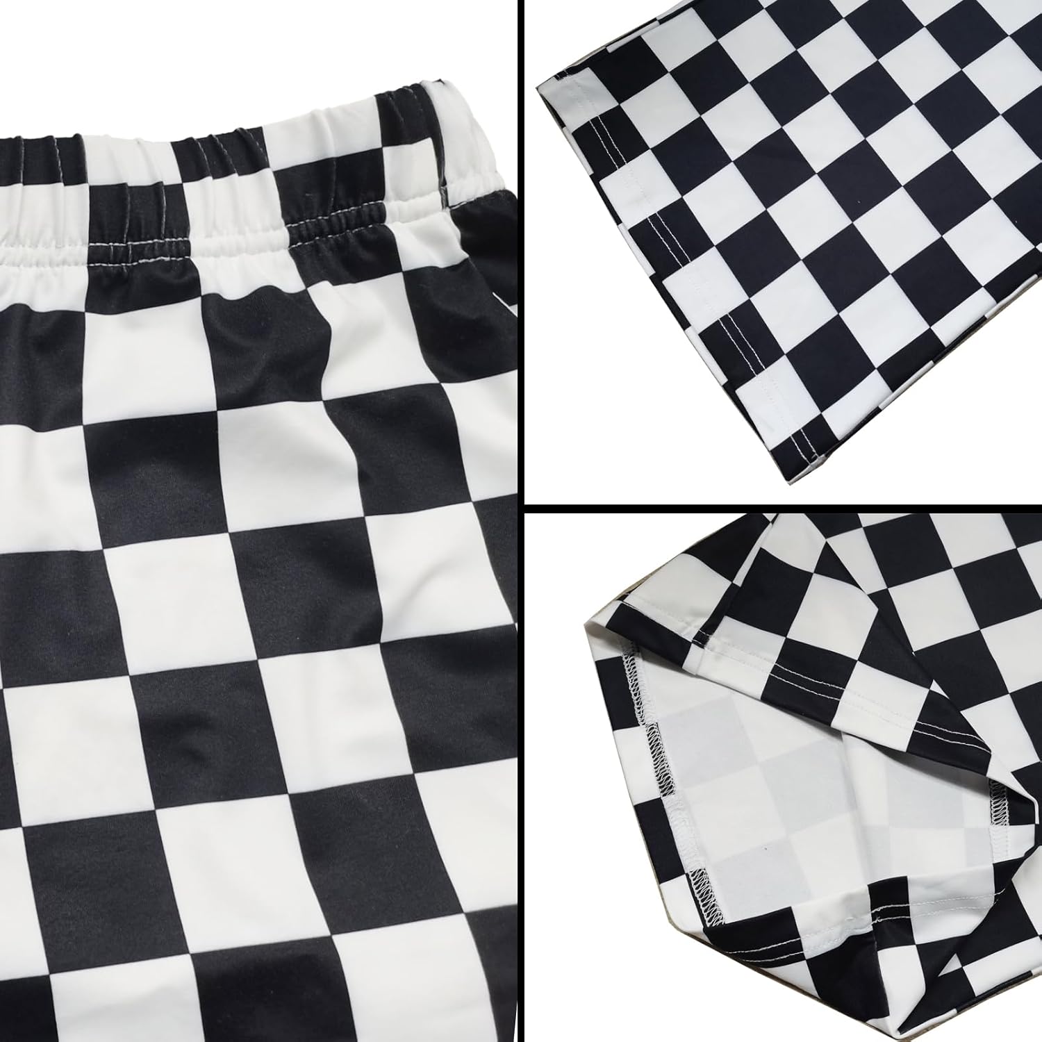 IWOLLENCE Women's Casual Loose Checkered Wide Leg Pants High Waist Straight Lounge Y2K Gingham Trousers - Image 6