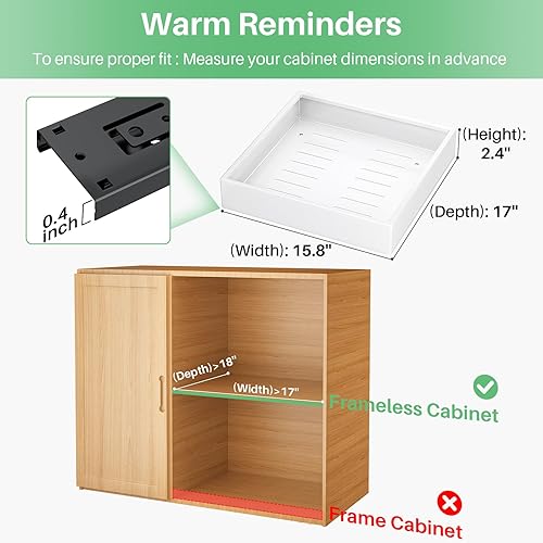 Miniatura 2 de Organizador de gabinete extraíble con nano adhesivo, cajón deslizante de extensión completa resistente para organizadores y almacenamiento de