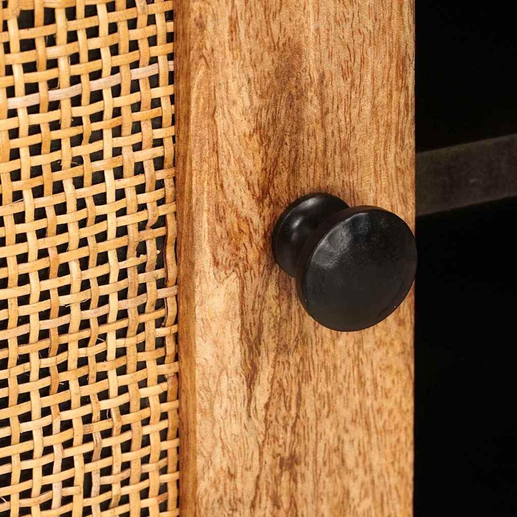 Mueble TV de madera de mango macizo, marrón, 105 x 33 x 46 cm, con