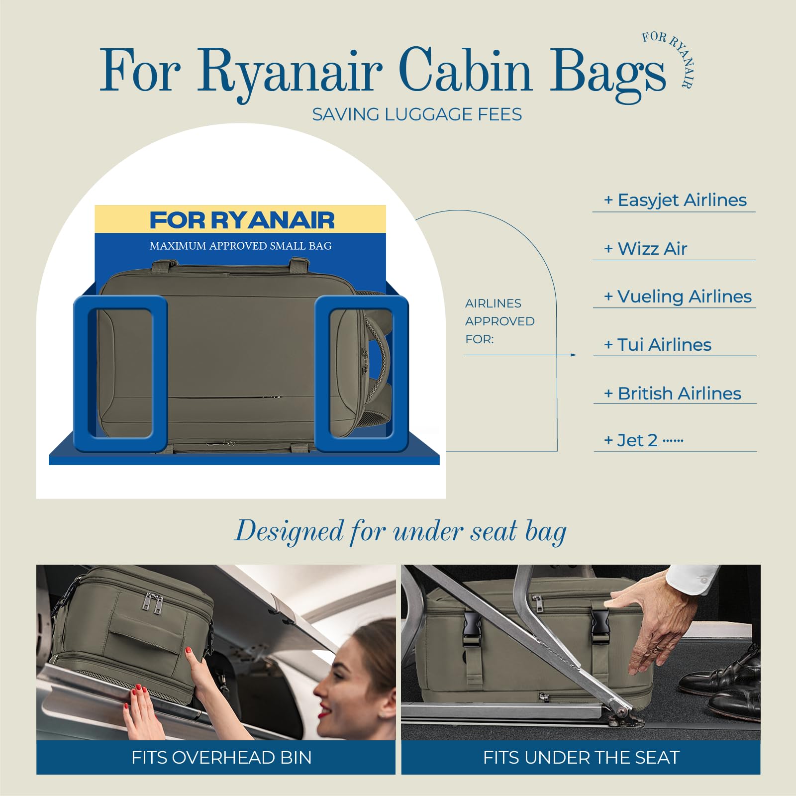 Zaino per Ryanair 40x20x25 Zaino da Viaggio Aereo Bagaglio a Mano Borsa da Cabina Borse Valigia Zaini Casual Unisex per Wizz Air EasyJet Laptop Daypack…