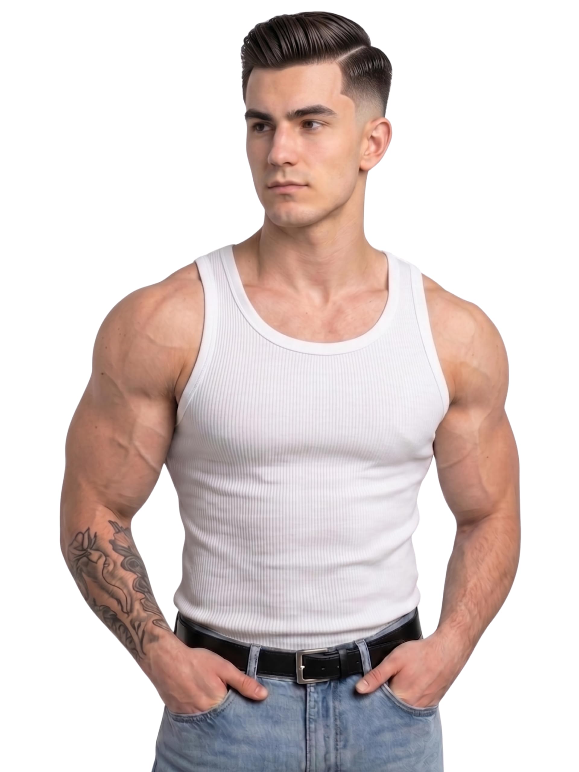 Premium Men’s Cotton Blend Vest – Sleeveless Gym Tank Top & Undershirt, Stretchable, Breathable & Skin-Friendly Ribbed Innerwear for Men – Perfect for Workout, Layering-picture-19