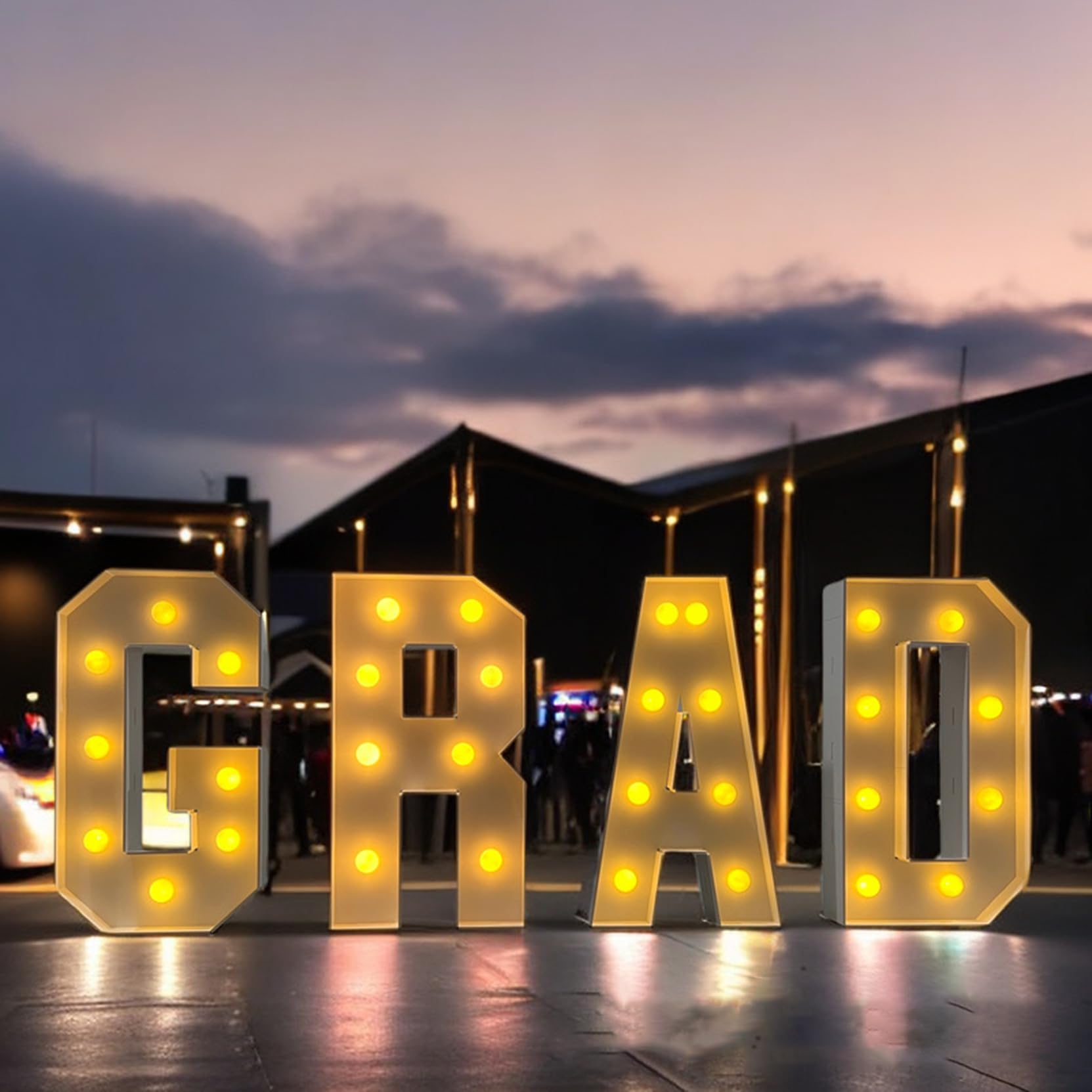 Letra grande decorativa con luz LED Q, letrero iluminado para marquesina, letras de mosaico para globos para cumpleaños, boda, fiesta, día de San Valentín