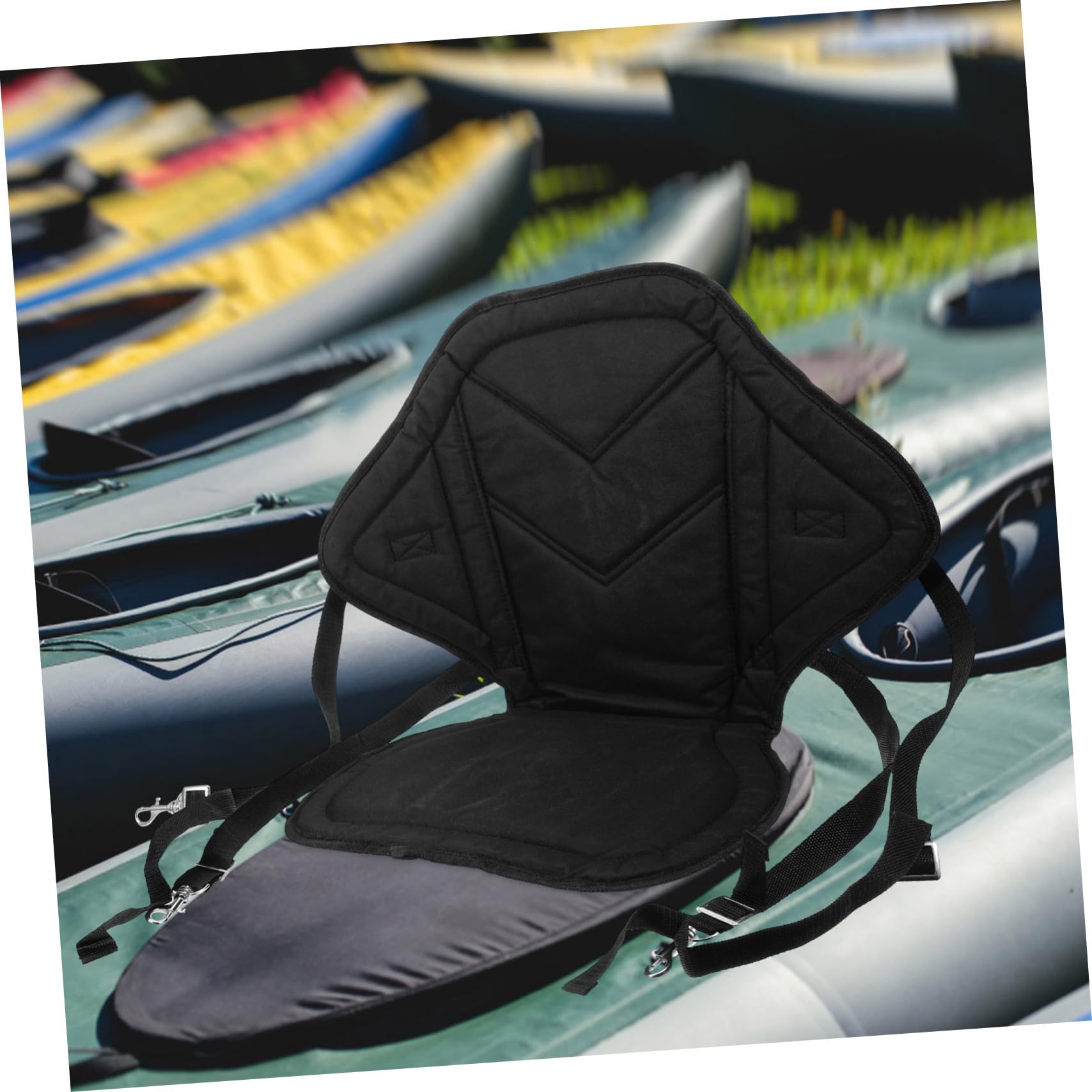Abaodam Asiento de Kayak Inflable Respaldo Cómodo de Tela Oxford Negro, Fácil Instalación y Soporte Ergonómico para Actividades al Aire Libre