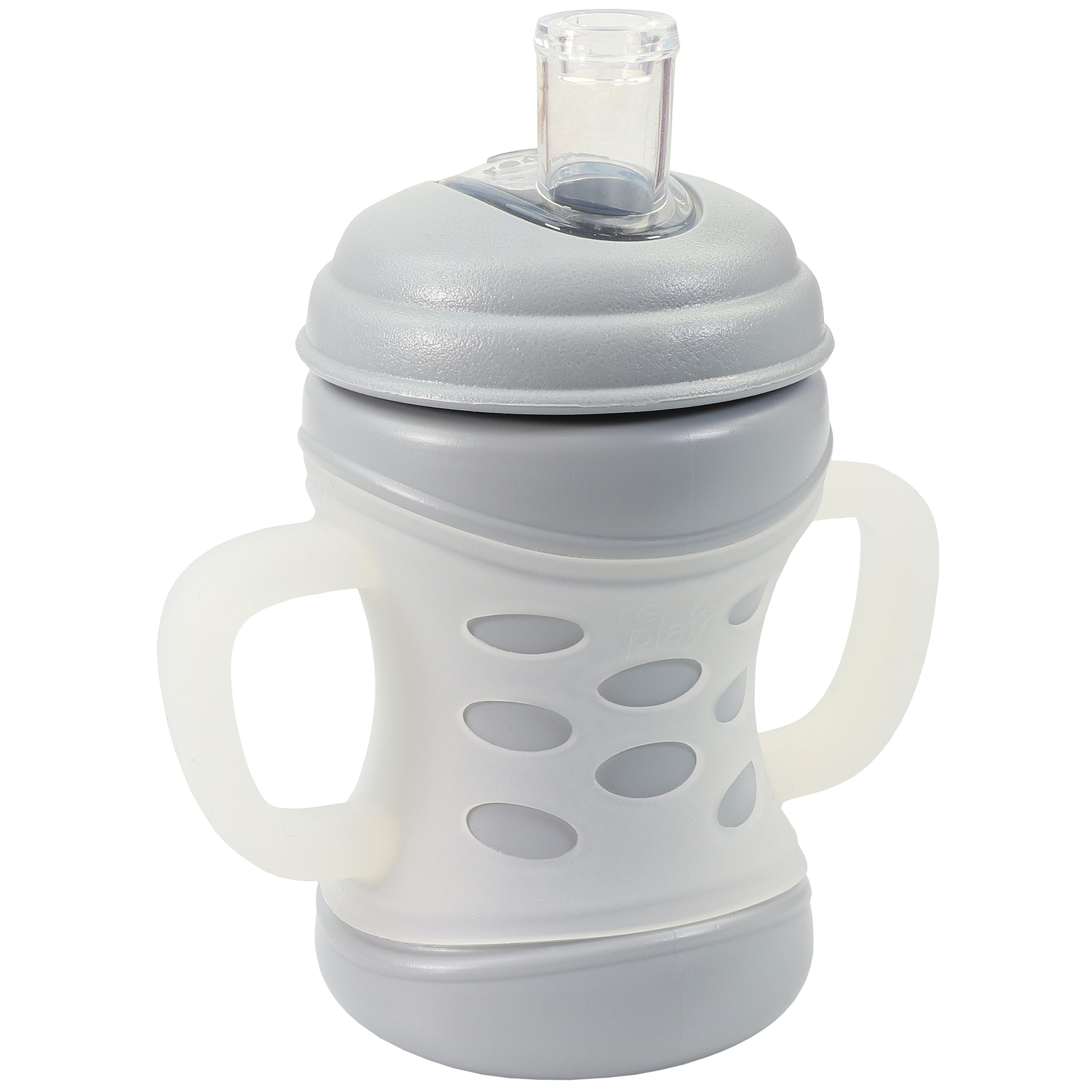 Vasos de transición de 8 onzas para bebé, entrenador con asa, boquilla suave de silicona de grado médico y tapa de viaje, fácil de sostener, con forma de reloj de arena, fabricado en Estados