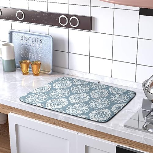 Miniatura 5 de Kwlegh Tapete de secado de platos de hojas de otoño para encimera de cocina, tapete de secado de platos naranja de Acción de Gracias, tapete