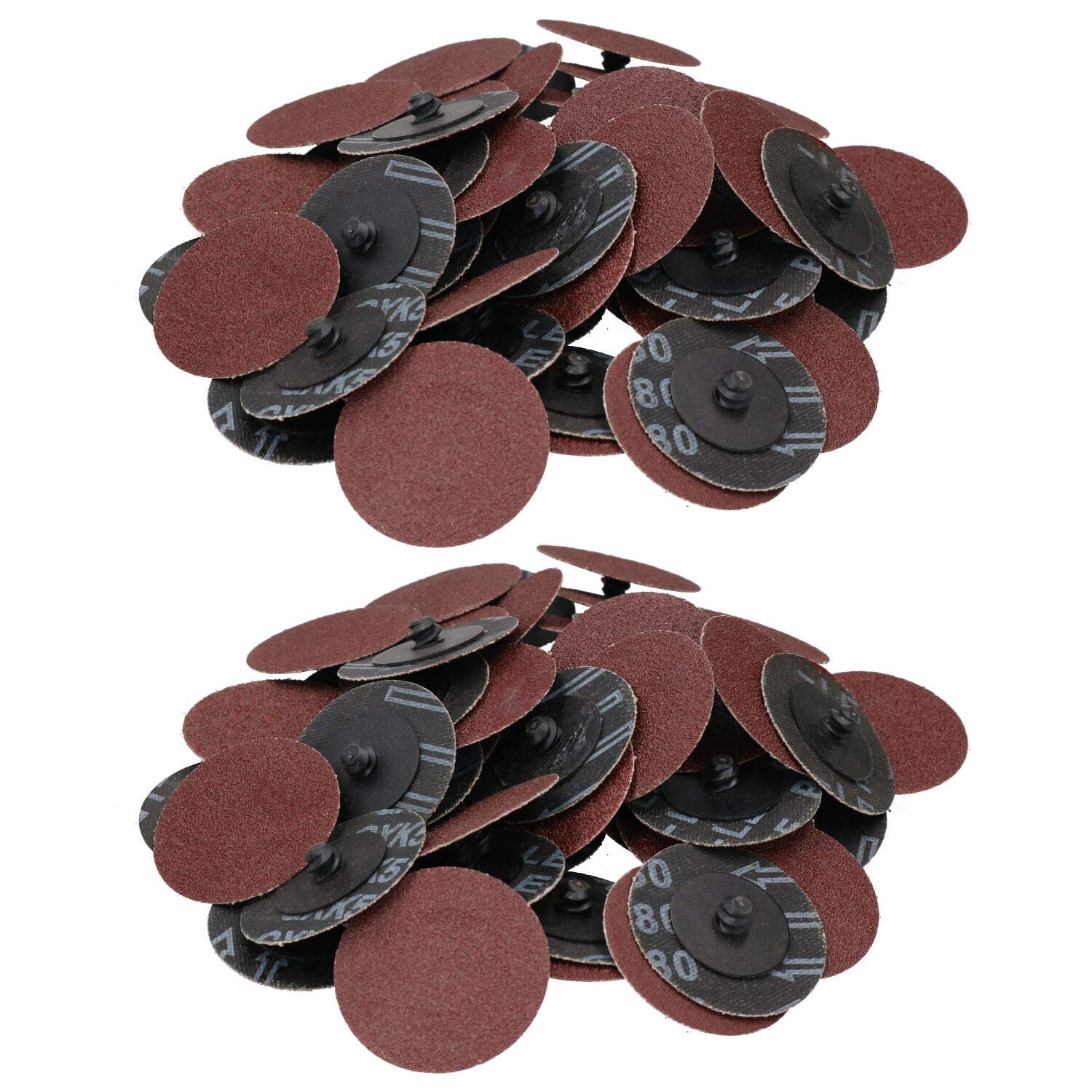 Ab Tools 80 Grit 50Mm Coarse Quick Change Sanding Discs Rust Removal Deburring 100Pc
