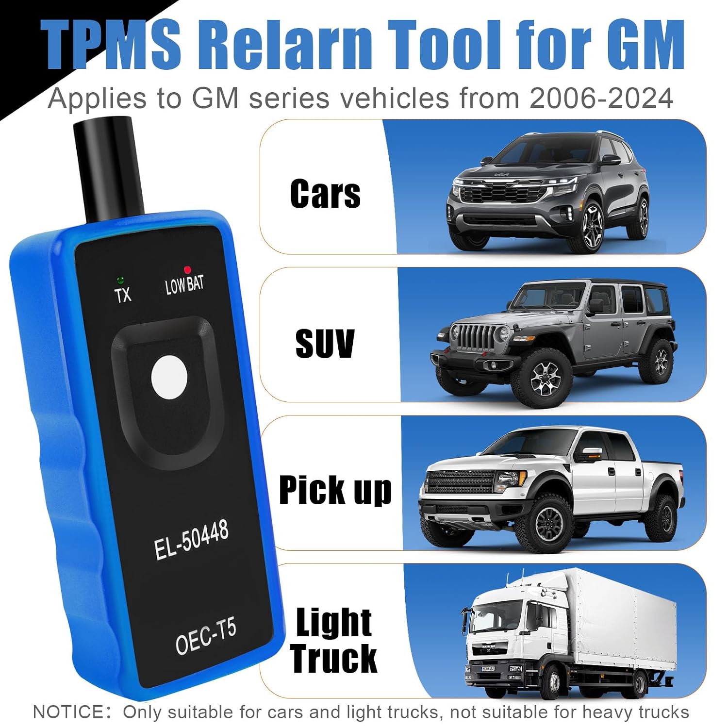 EL-50448 TPMS Relearn Tool for GM, FIRSTOOL OEC-T5 TPMS Reset Tool TPMS Tire Sensor, Auto TPMS Programming Tool, Tire Pressure Sensor Programming Tool for GM Buick/Chevy/Cadillac Series Vehicles