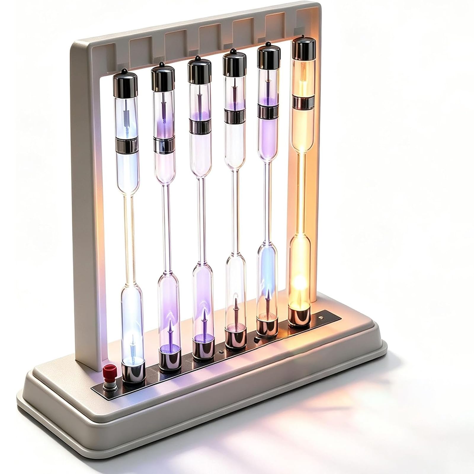 Tubo scientifico a scarica di Gas con Supporto sperimentale | Set di Tubi Luminosi A Gas Nobile, include He, Ne, Ar, H2, N2, Hg, per l'educazione alla fisica e alla chimica