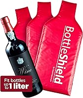 Vista 3 de Liquid Spectrum Bottle Shield - Bolsa de viaje reutilizable con protector de vino (paquete de 3) – Traje de envoltura acolchada de burbujas – Funda