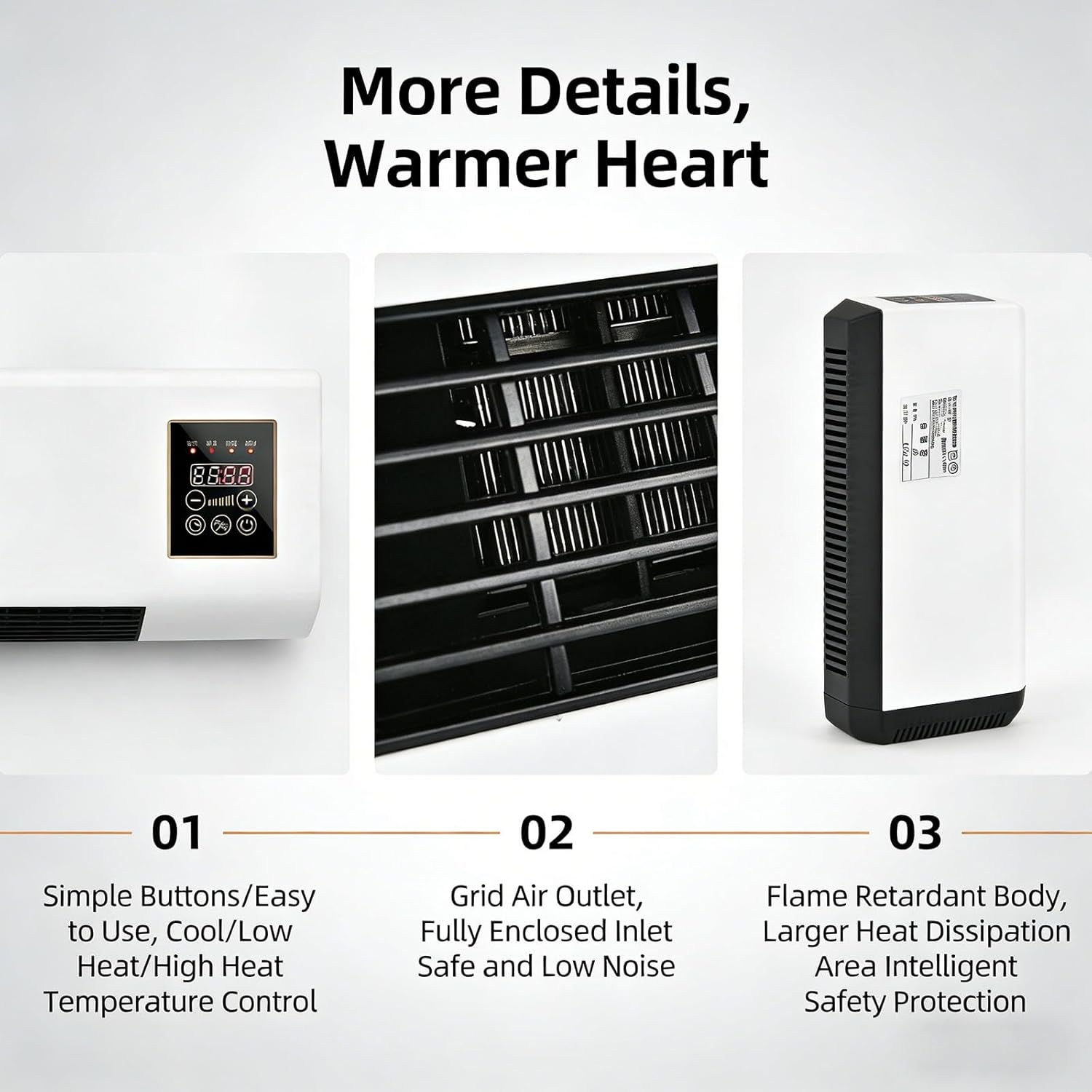 Portable Wall Air Conditioner Fan 2 In 1 Wall Mounted Heating System, Quiet Ac Fan Heater Combo Unit for Living Room Bedroom Office, Smart Air Conditioner with Remote Control(White)