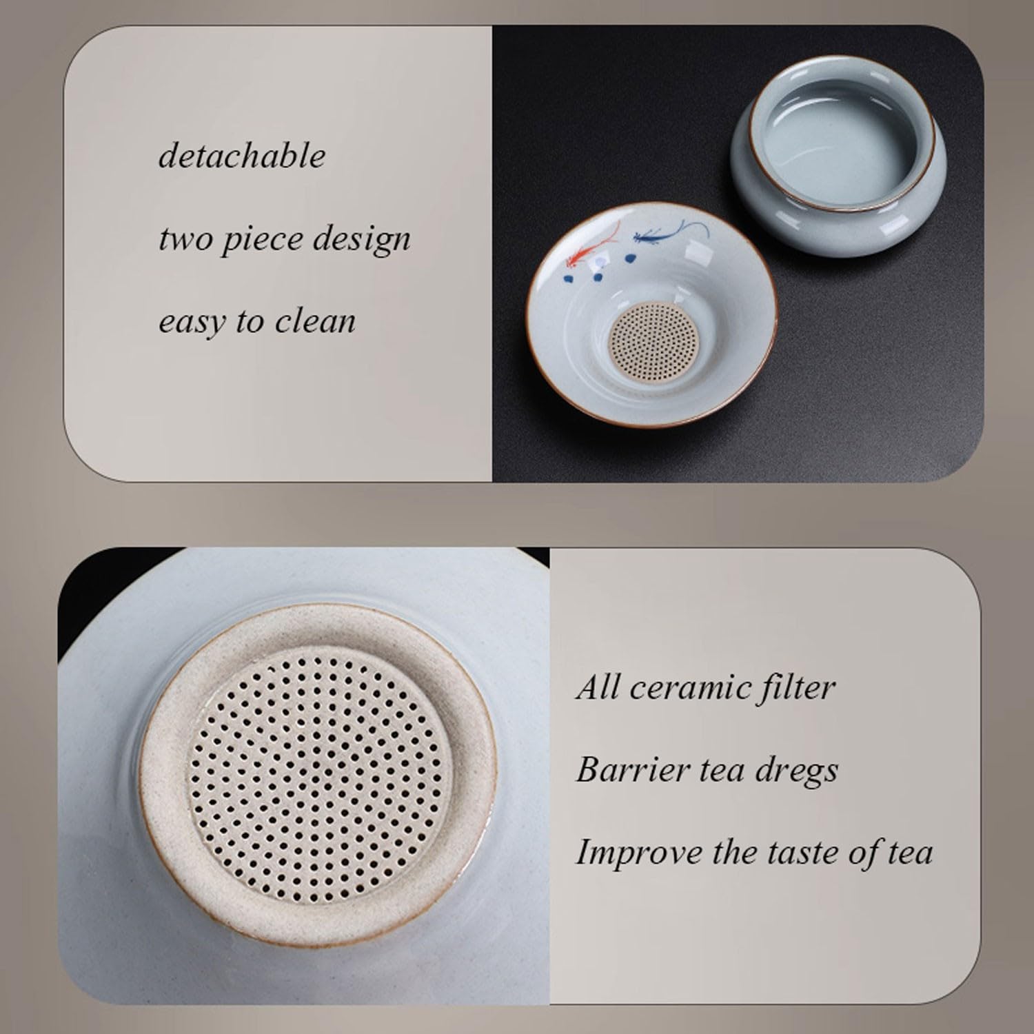 Service à thé Japonais Service à thé Service à thé Chinois Service à thé Kung Fu de Luxe léger pour la Maison, Ensemble théière et Tasse à thé en céramique Chinoise Intéressant
