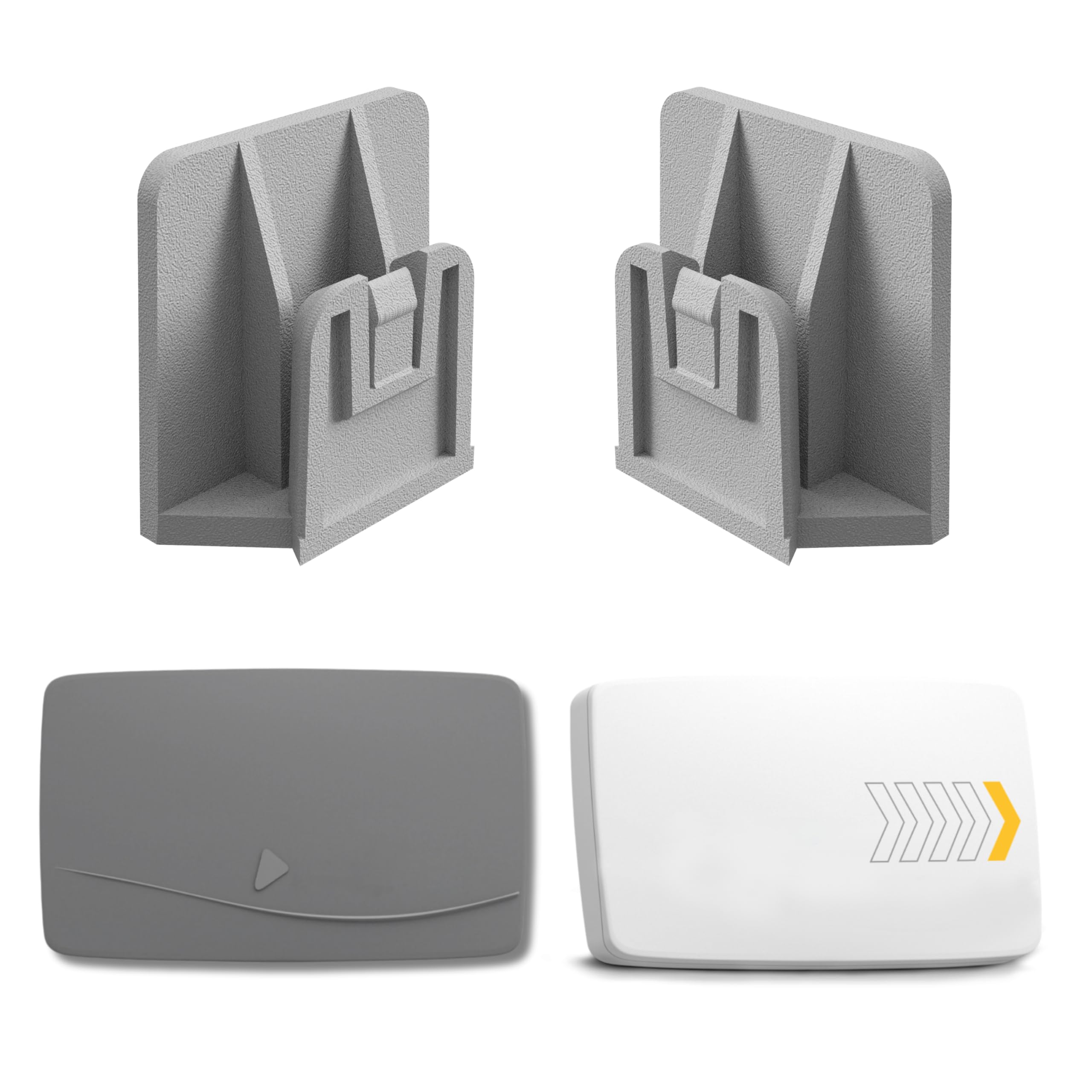 3Drive Clip Supporto per T.Pass, sistema di Telepedaggio, Compatibile con MooneyGo, Montaggio Adesivo (Grigio, 2 Pezzi)