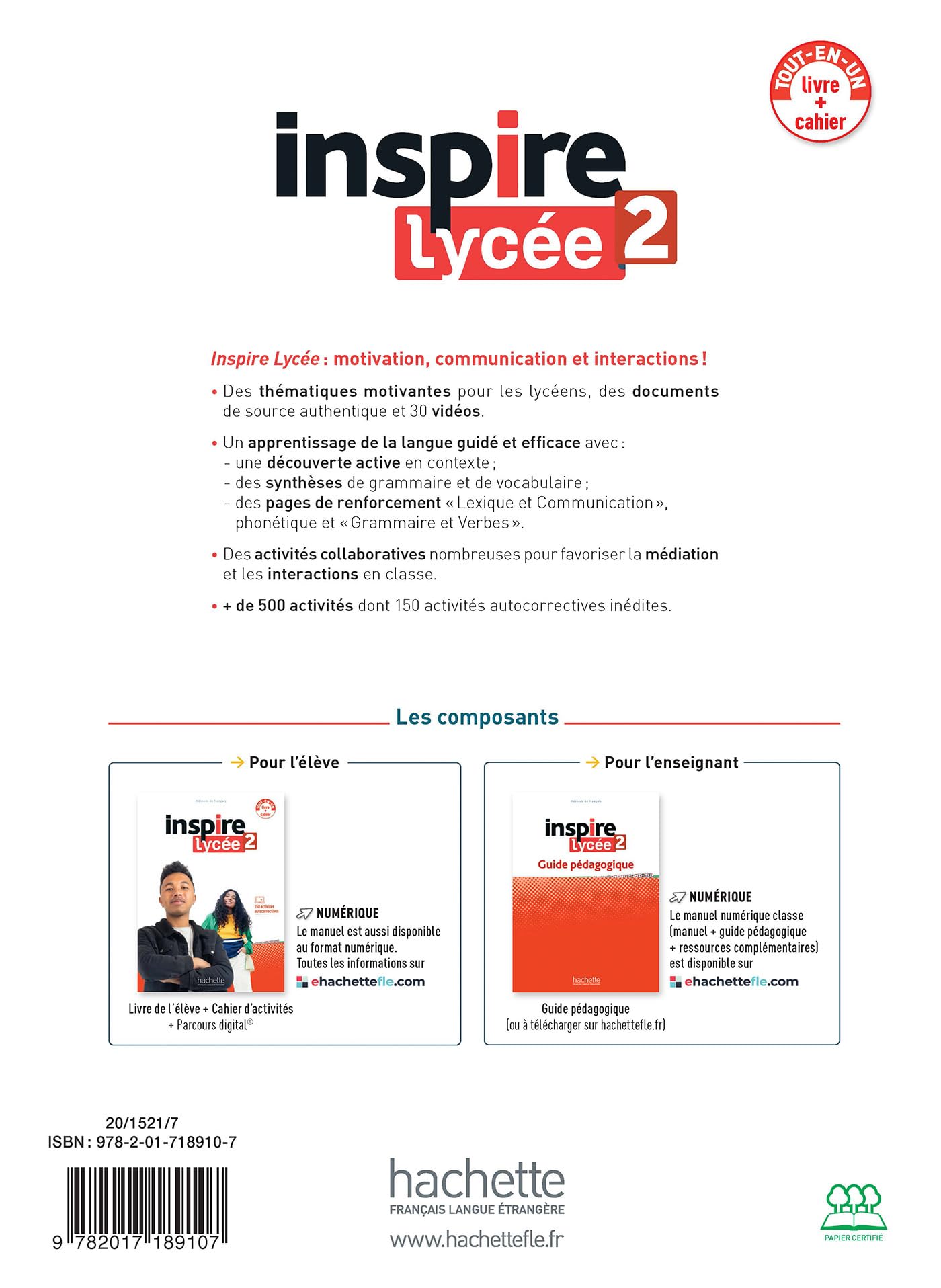 Inspire Lycée 2 - Pack Livre de l'élève + Cahier d'activités (A2)