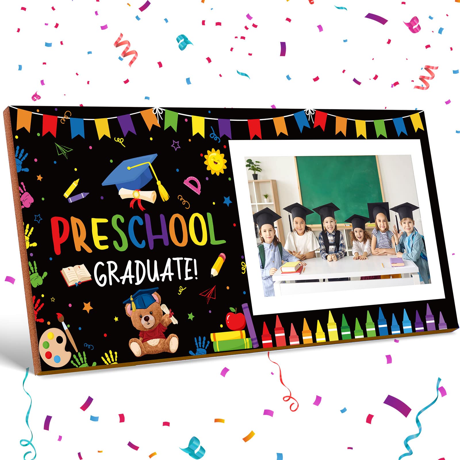 Jetec 2025 Pre K Graduation Kindergarten Preschool Graduation Picture Frame Holds 4 x 6 Inch Photo Preschool Graduation Gift for Kids Boy Girl First
