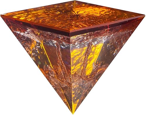 Miniatura 3 de Rockcloud Estatuilla de piedra piramidal de orgón de cristal curativo de alambre de cobre, generador de energía para meditación, equilibrio de