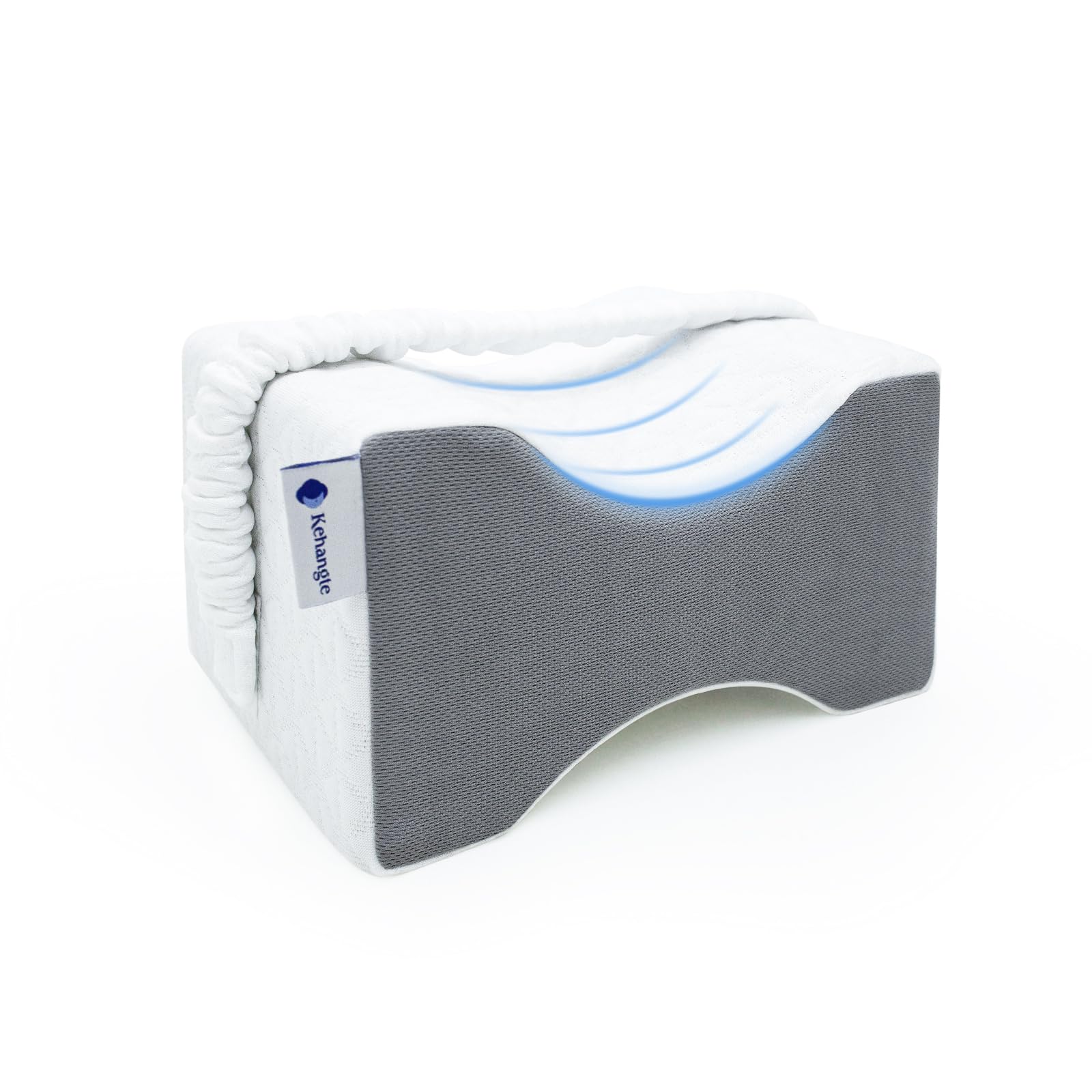 Knee Pillow for Side Sleepers,Knee Pillow,Leg Pillow for Side Sleeping,Hip Pain and Smooth Spine Alignment Pillow,Memory Foam Ergonomic and with Cover and Removable Straps,White/Gray White&grey 10.7"x8"x6"