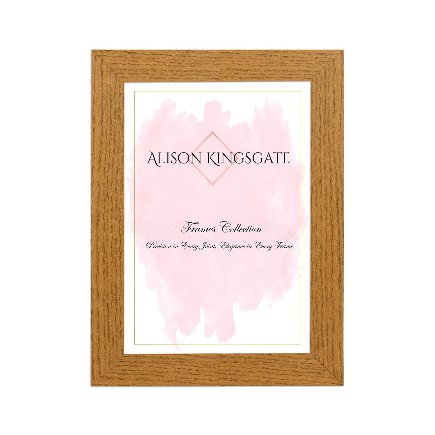 Alison Kingsgate Oak Modern A4 Picture Frame - Engineered Wood Photo Frame With Shatterproof Perspex Front - Ideal For Posters, Certificates & Artwork