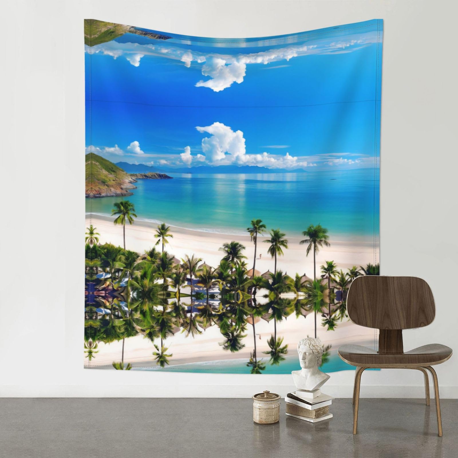 YYHHAOFA Ocean Sea Beach Prints 60x51in Wall Tapestry – Durable Polyester Throw for Dorm, Beach, & Home Decor