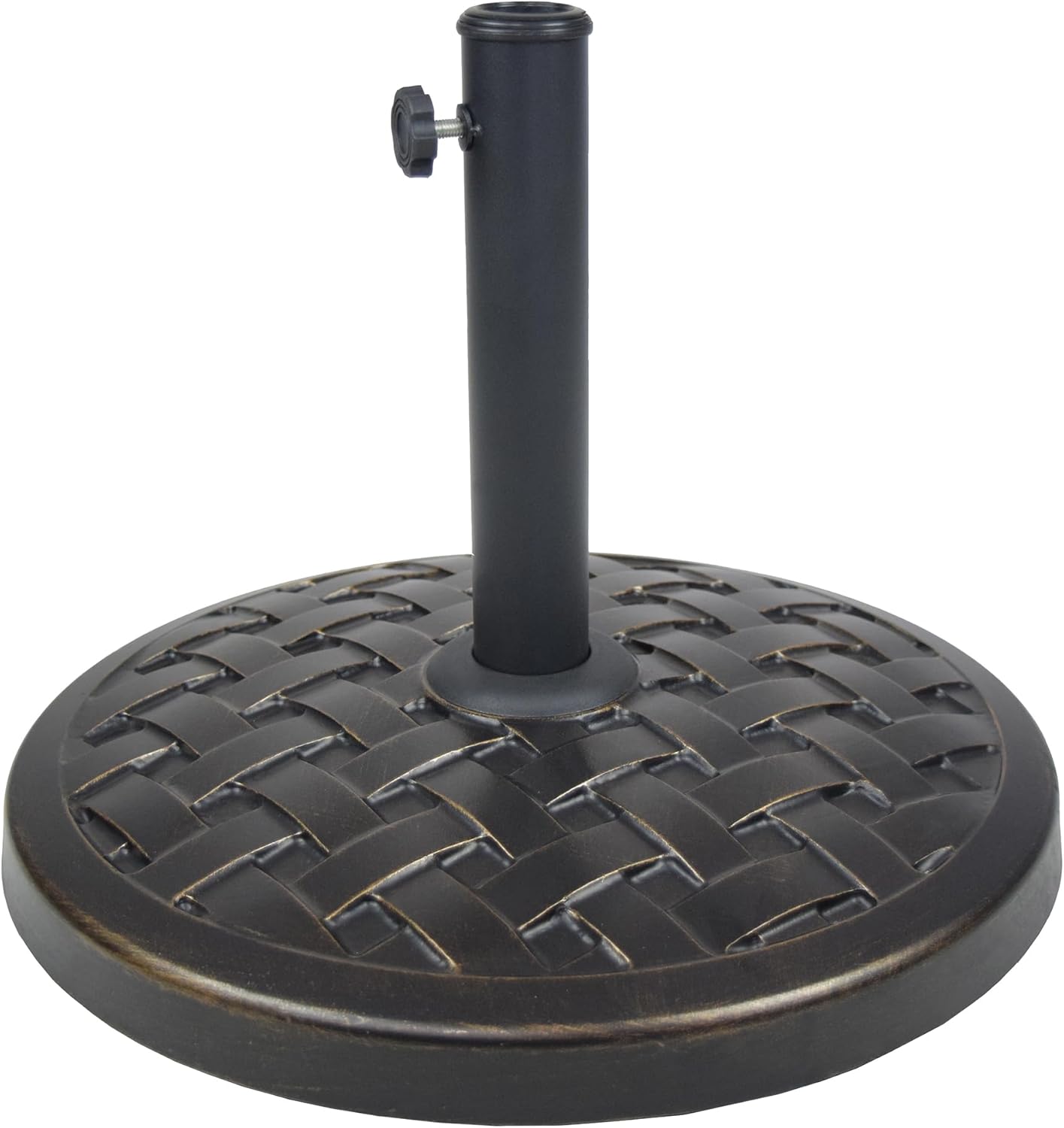 Oakland Living Cast Iron and Concrete Umbrella Stand, Antique Black, 40 lb. 40 lb. Antique Black
