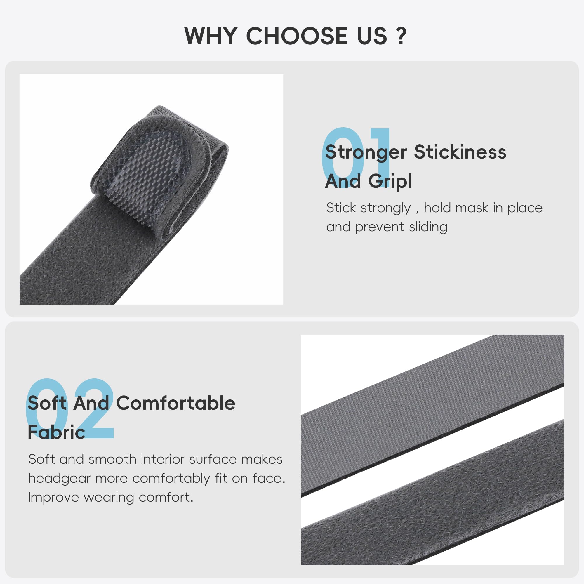 Copricapo per AirFit F20/AirTouch F20, confezione da 3 pezzi con 3 paia di clip magnetiche