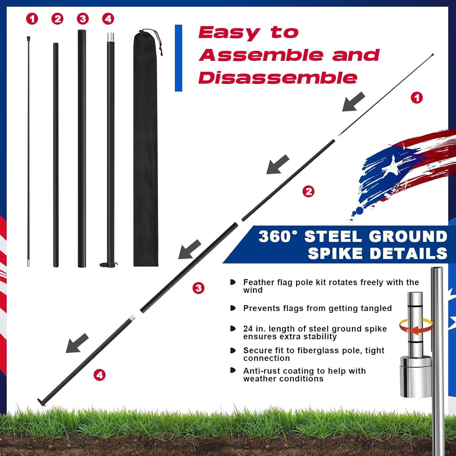 CroBlissful Thrift Store Feather Flag Advertising Feather Banner Thrift Store Flag for Business and Advertising with Pole and Ground Stake 15 ft Tall Decor for Outside (Stars and Stripes)