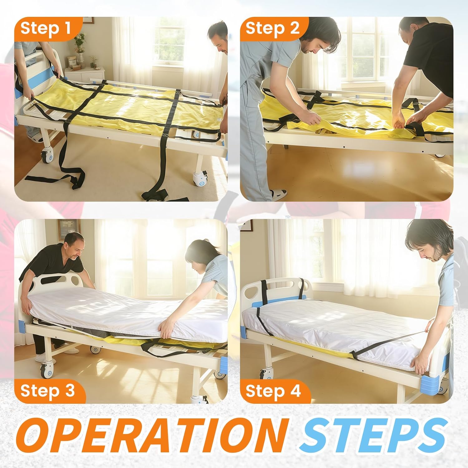 EZ Assistive緊急避難用シート - 病院・在宅ケア向け迅速患者移送システム耐荷重330ポンド（約150kg）・サイズ185